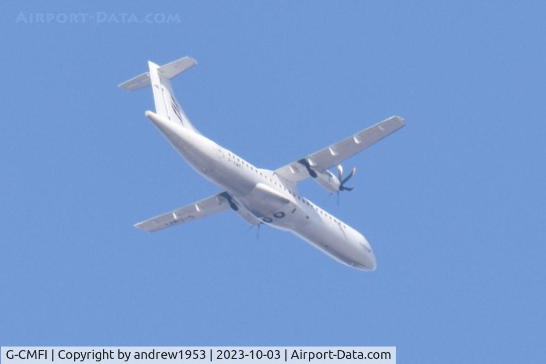 G-CMFI, 2016 ATR 72-212A C/N 1312, G-CMFI over the Bristol Channel.