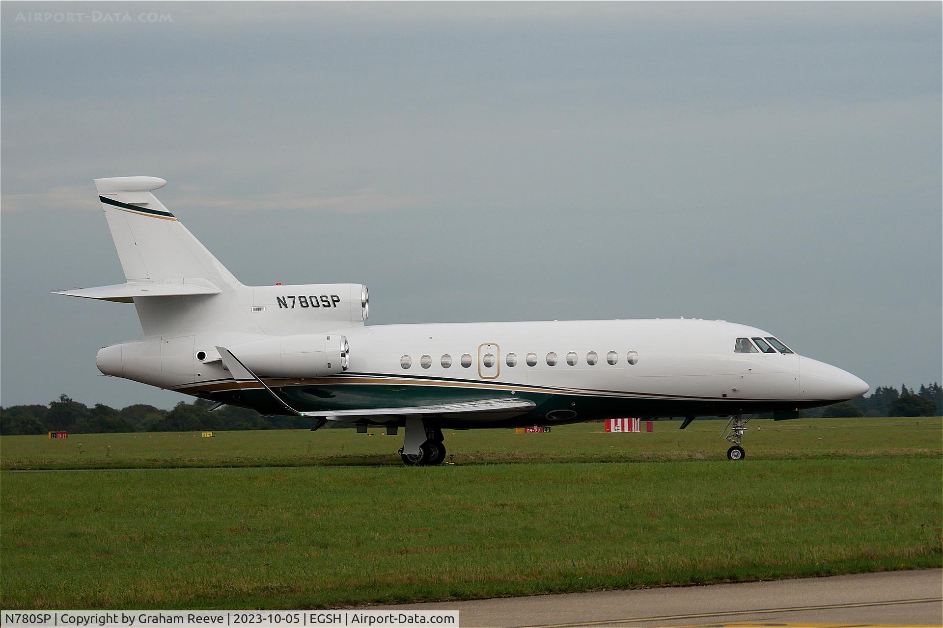 N780SP, 1991 Dassault Falcon 900 C/N 93, Just landed at Norwich.