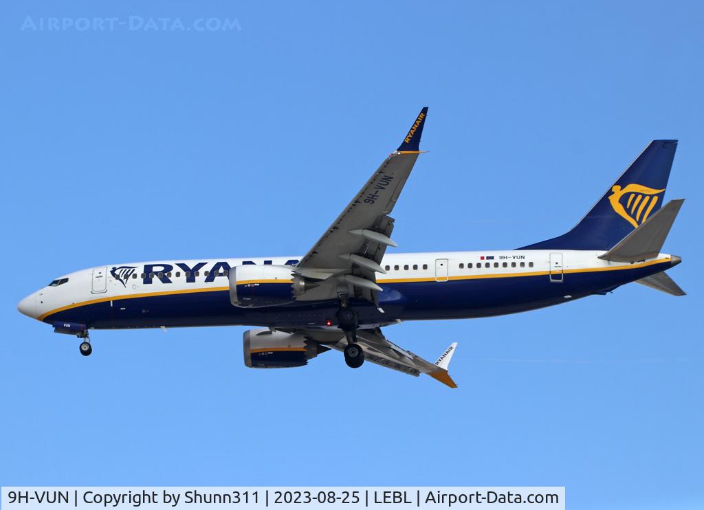 9H-VUN, 2021 Boeing 737-8-200 MAX C/N 65886, Landing rwy 24R