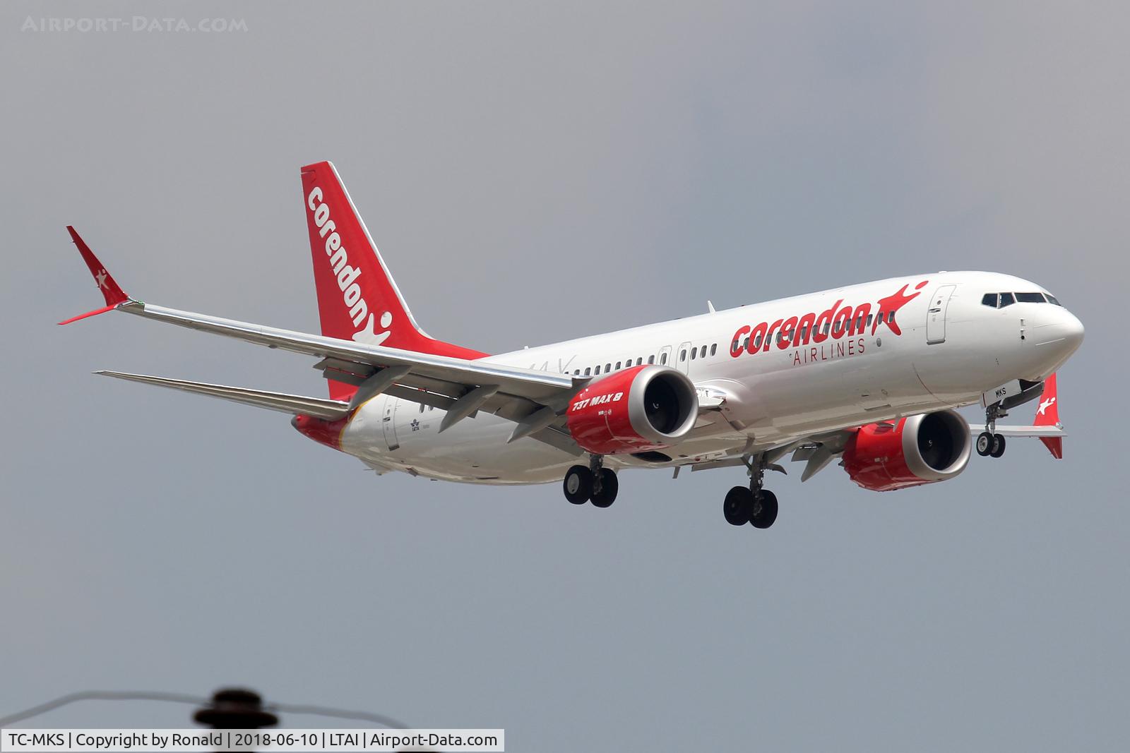 TC-MKS, 2018 Boeing 737-8 MAX C/N 64936, at ayt