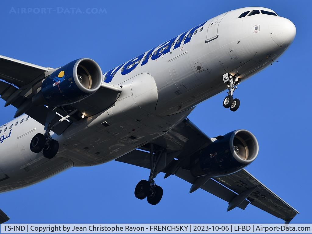 TS-IND, 1992 Airbus A320-212 C/N 348, Tunis (TUN)	Bordeaux (BOD)	BJ718