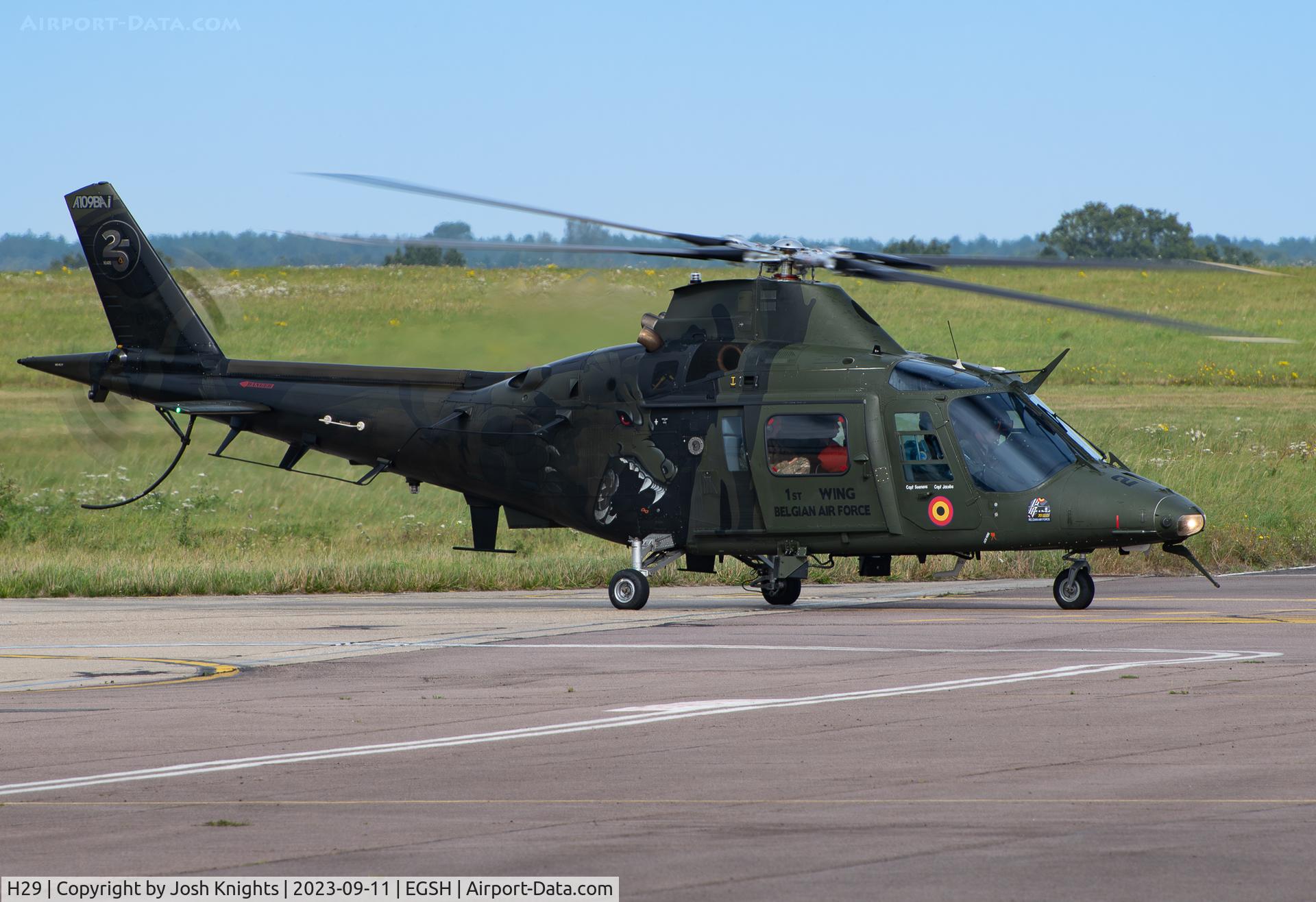 H29, Agusta A-109BA C/N 0329, Arriving at Norwich.
