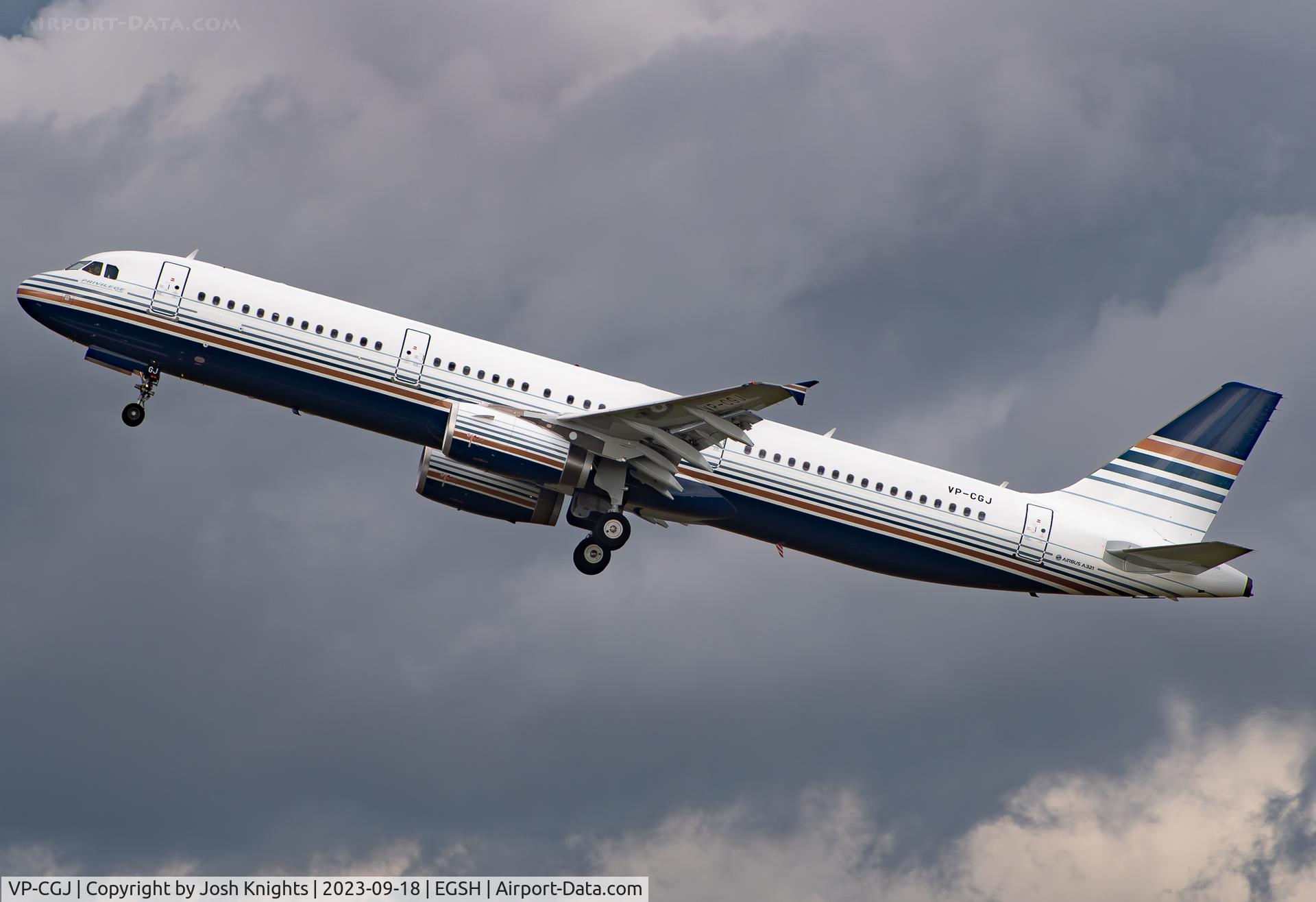 VP-CGJ, Airbus A321-200 C/N 5350, Departing To Newquay After Respray.