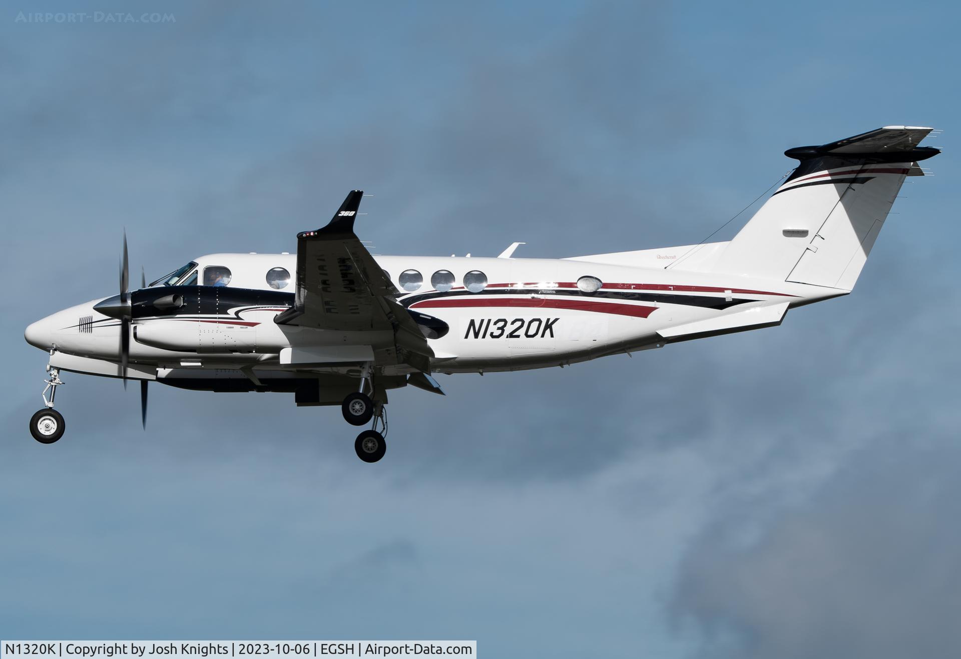 N1320K, 2023 Beech B300 King Air King Air C/N FL-1320, Arriving at Norwich.