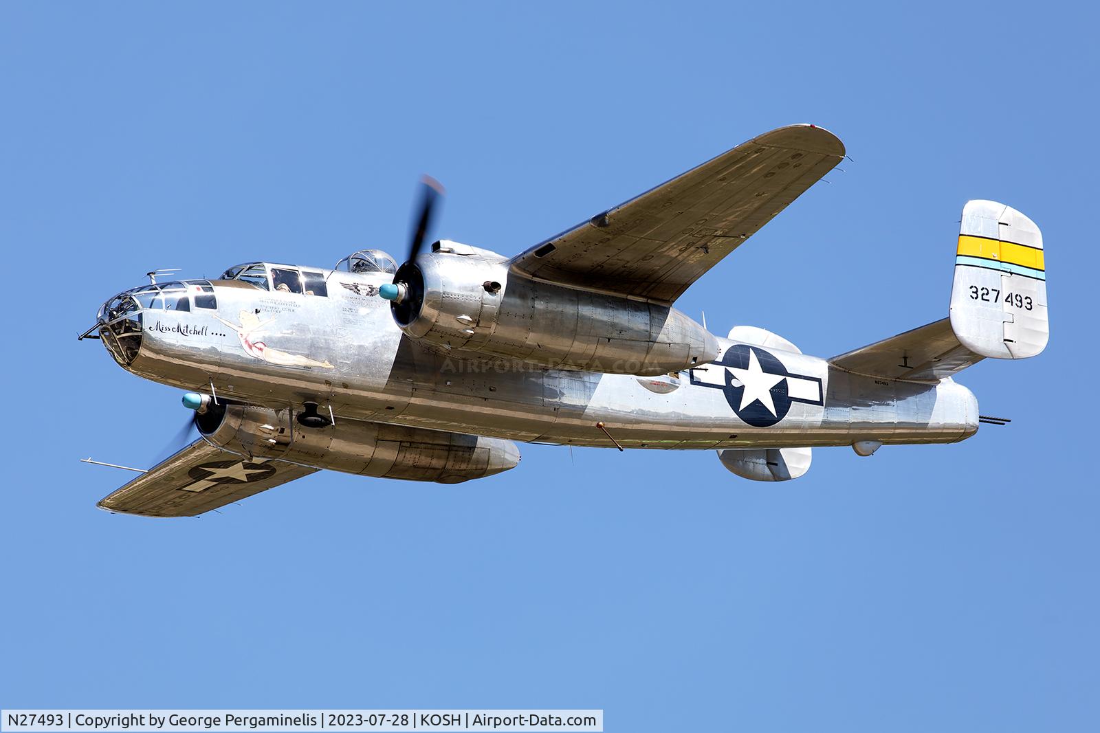 N27493, 1944 North American TB-25K Mitchell C/N 44-29869/108-33144, Oshkosh 2023.