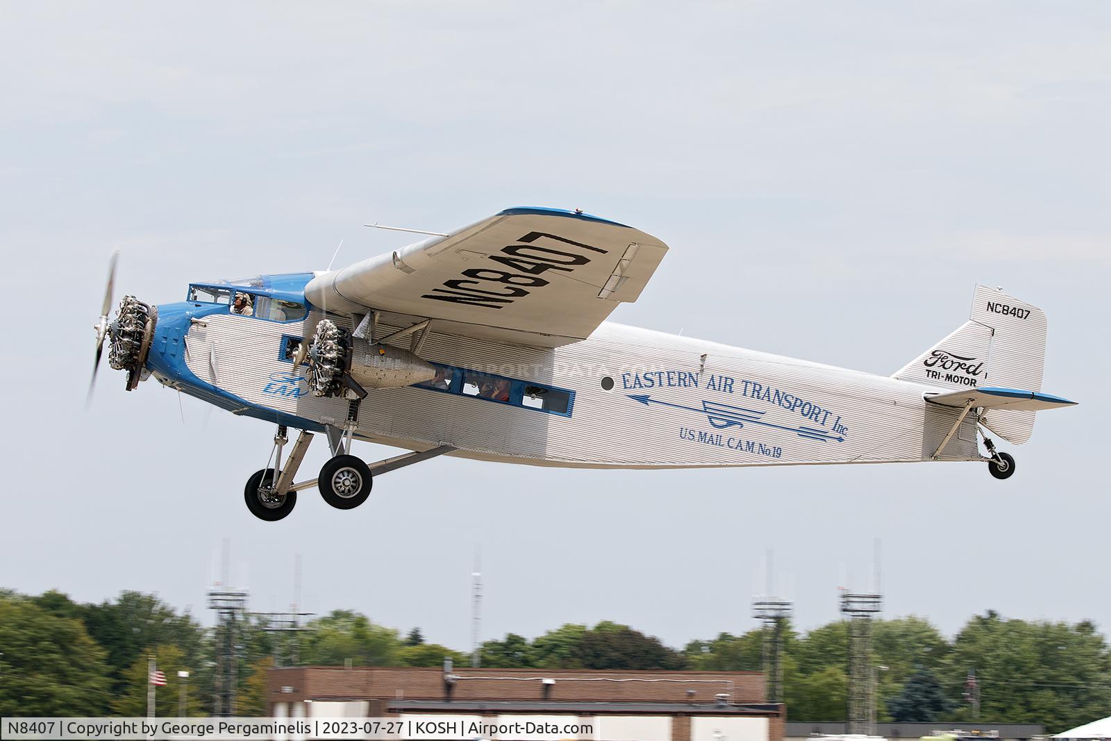 N8407, 1929 Ford 4-AT-E Tri-Motor C/N 69, Oshkosh 2023.