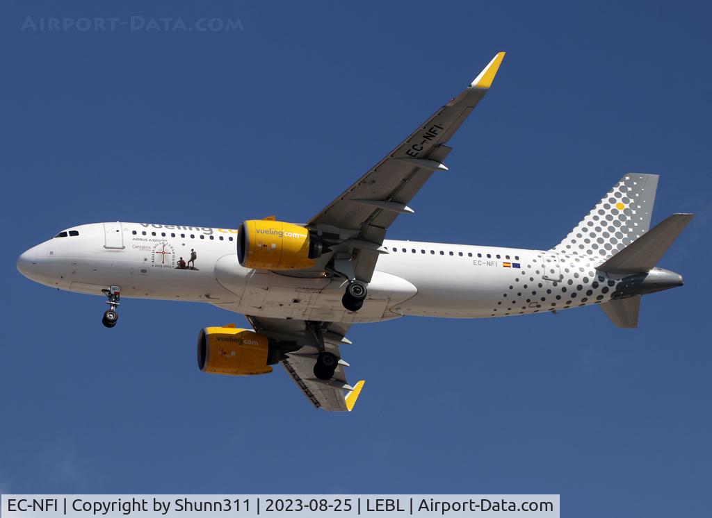 EC-NFI, 2019 Airbus A320-271N C/N 9096, Landing rwy 24R with additional 'Cantabria' sticker