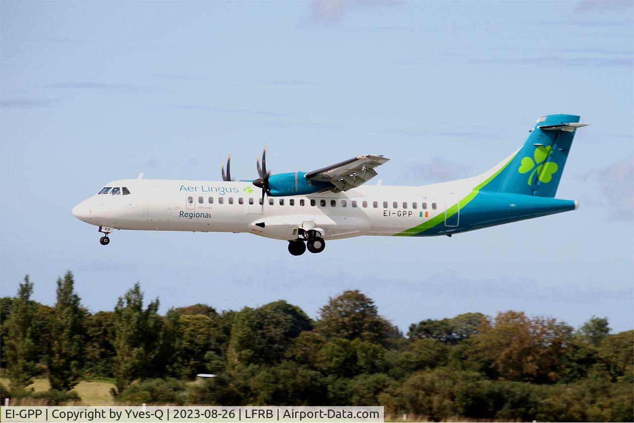 EI-GPP, 2016 ATR 72-212A C/N 1322, ATR 72-212A, On final rwy 25L, Brest-Bretagne Airport (LFRB-BES)