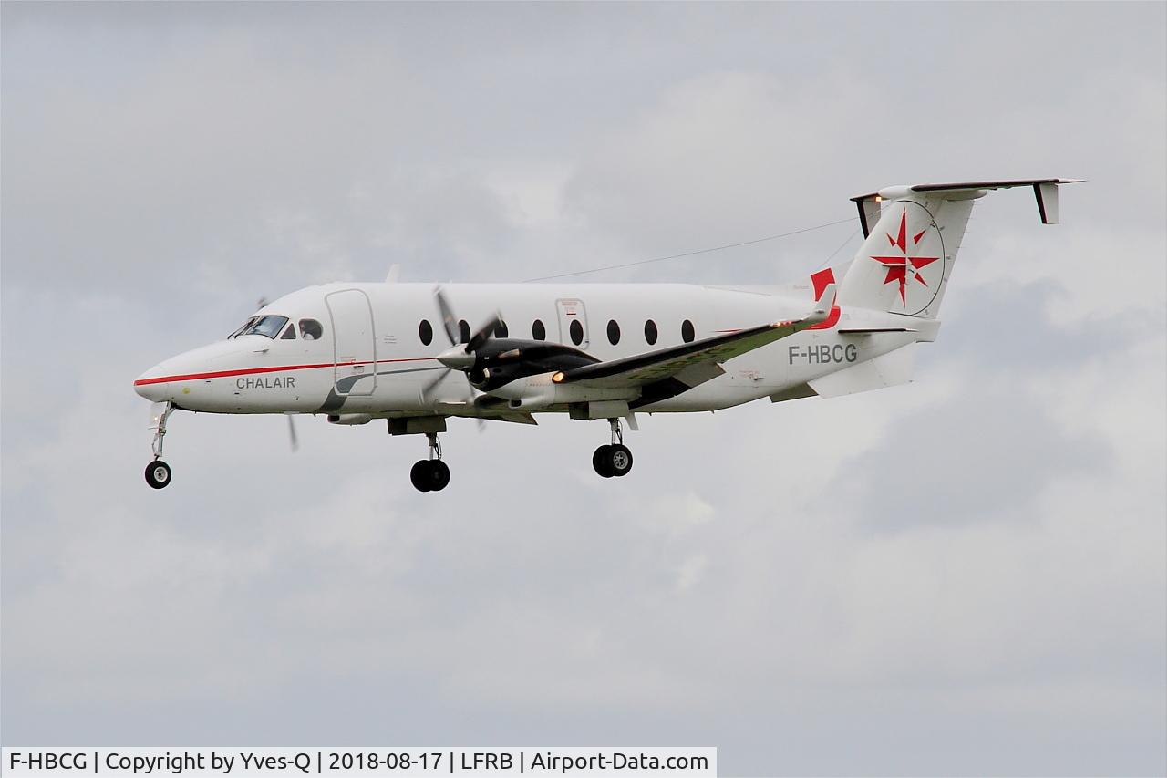 F-HBCG, 1993 Beech 1900D C/N UE-70, Beech 1900D, Short approach rwy 25L, Brest-Bretagne airport (LFRB-BES)