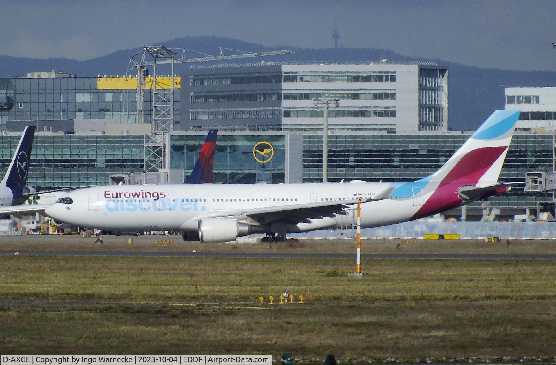 D-AXGE, 2004 Airbus A330-202 C/N 612, Airbus A330-202 of Discover Airlines (still displaying Eurowings discover colors) at Frankfurt-Main airport