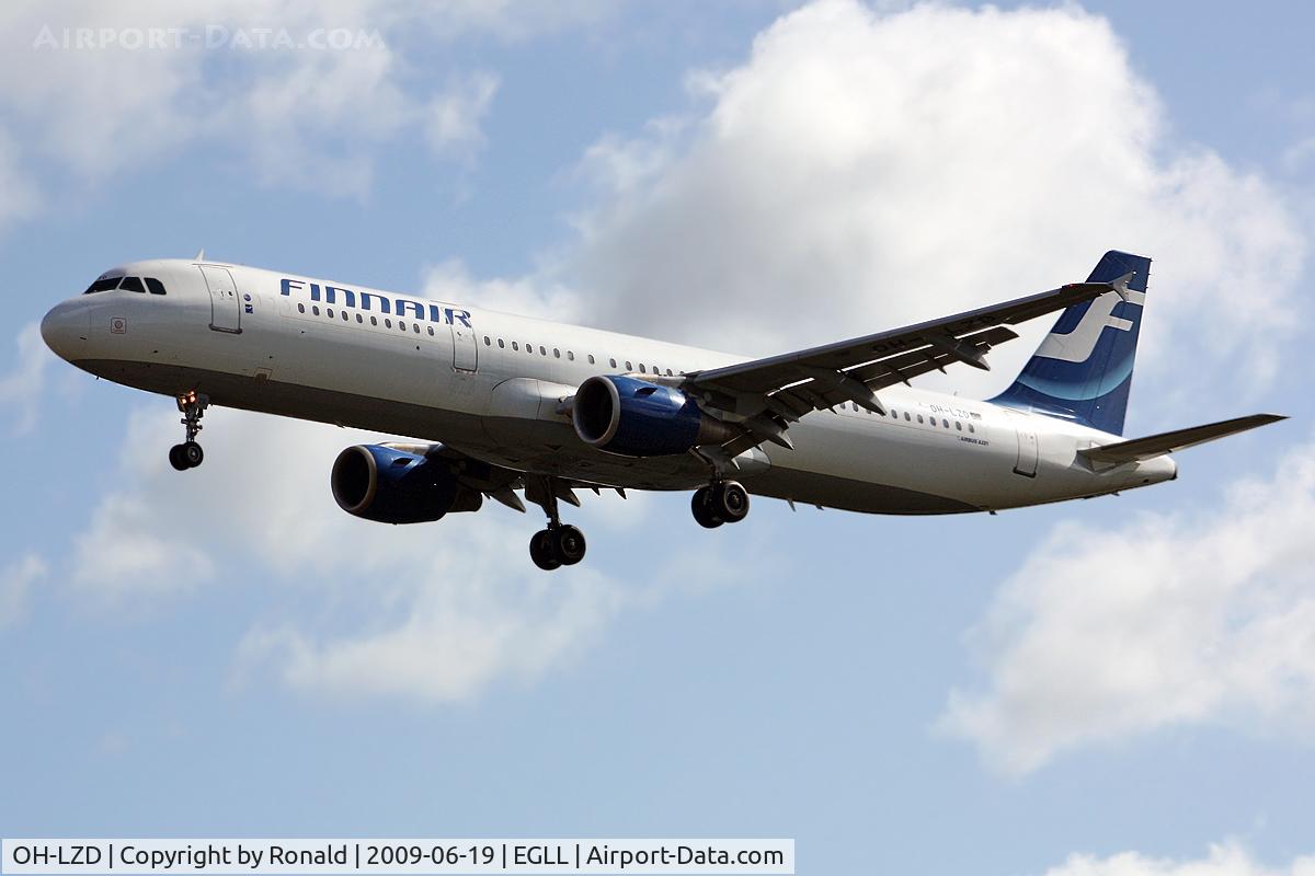OH-LZD, 2000 Airbus A321-211 C/N 1241, at lhr