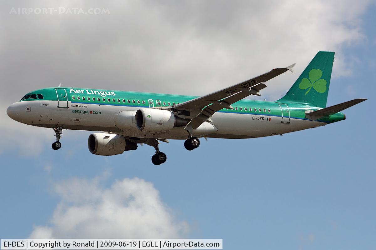 EI-DES, 2005 Airbus A320-214 C/N 2635, at lhr