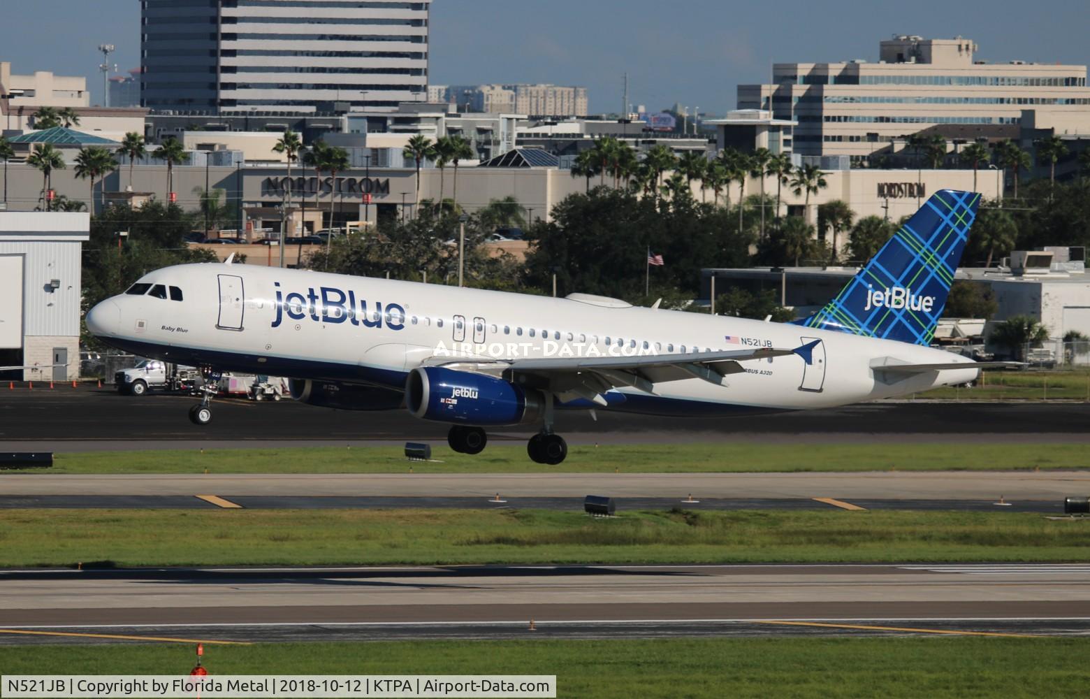 N521JB, 2001 Airbus A320-232 C/N 1452, JBU A320 zx LGA-TPA