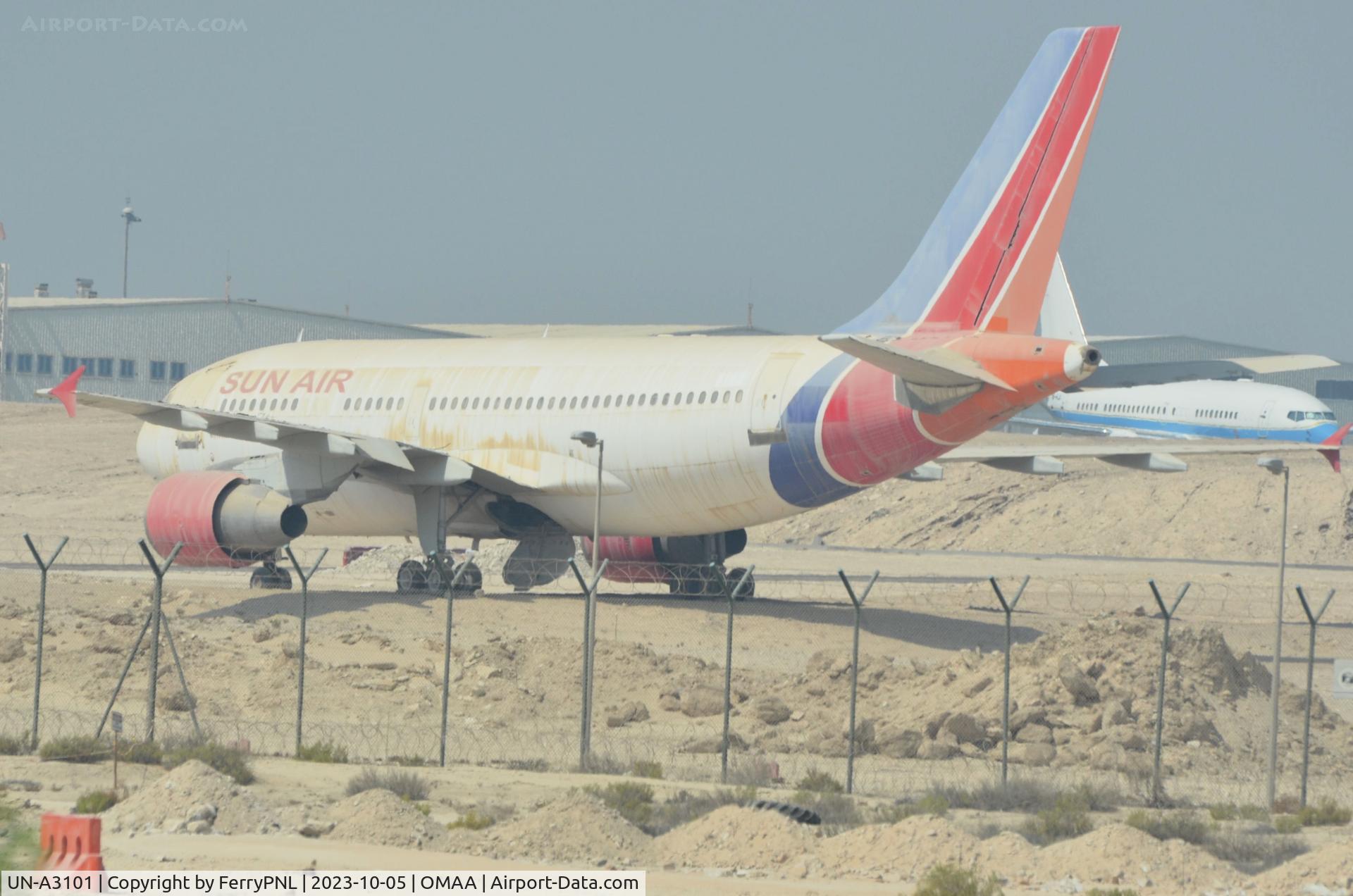 UN-A3101, 1985 Airbus A310-322 C/N 399, Air Kazakstan A310 supposed to be delivered to Sun Air (Sudan), but didn't and stored at AUH since 2004.