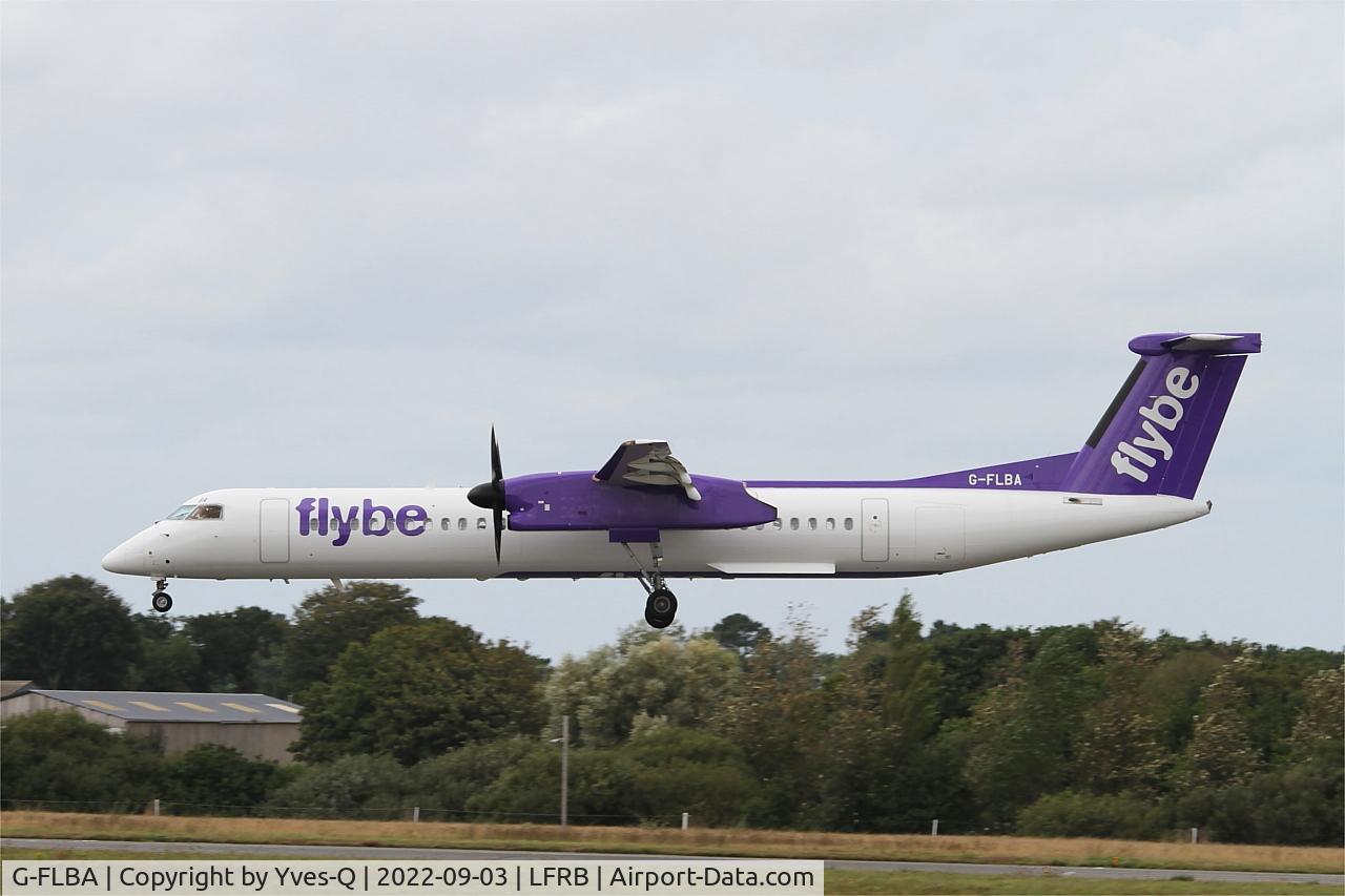 G-FLBA, 2009 De Havilland Canada DHC-8-402Q Dash 8 C/N 4253, De Havilland Canada DHC-8-402Q Dash 8, On final rwy 25L, Brest-Bretagne Airport (LFRB-BES)