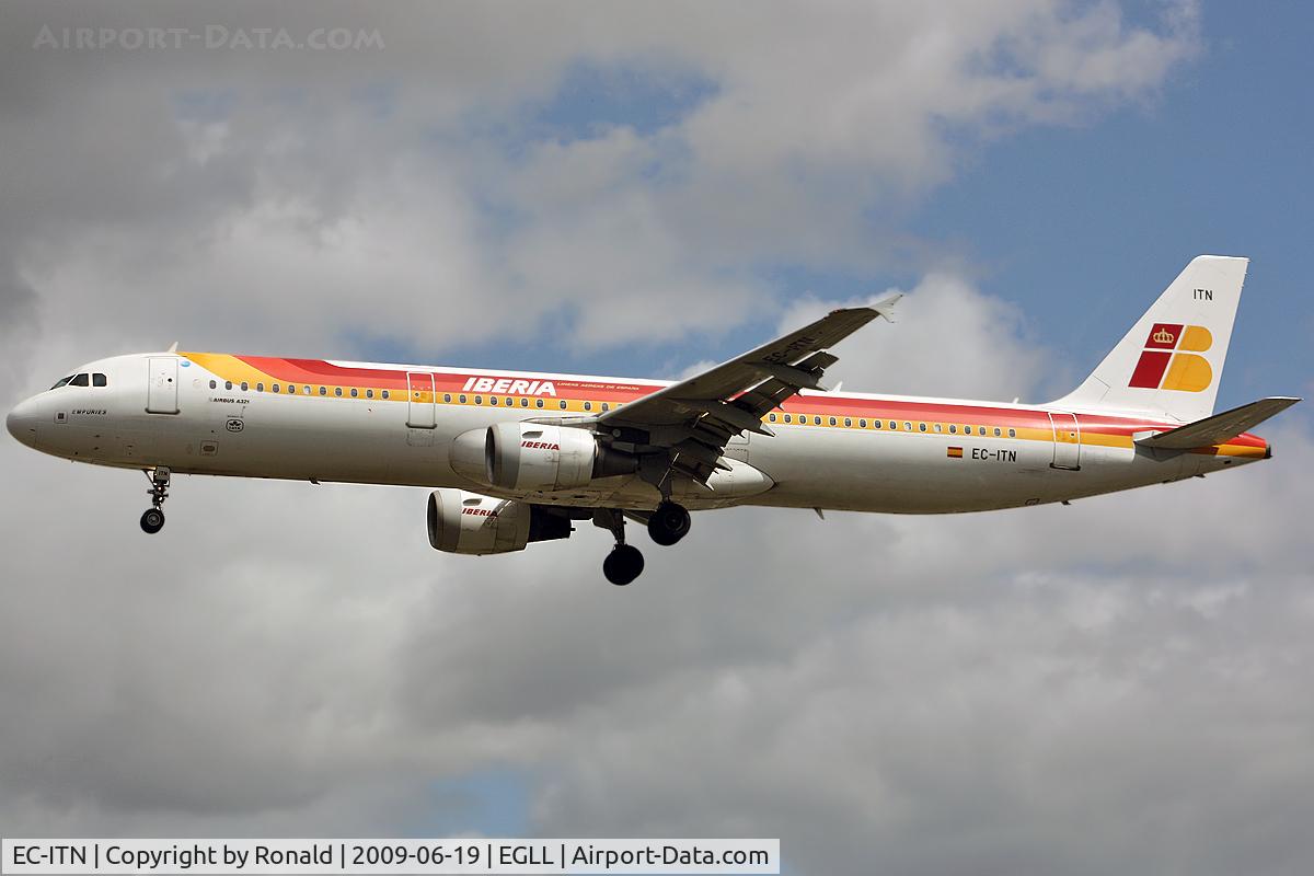 EC-ITN, 2003 Airbus A321-212 C/N 2115, at lhr