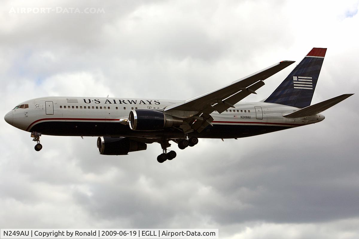 N249AU, 1987 Boeing 767-201 C/N 23901, at lhr