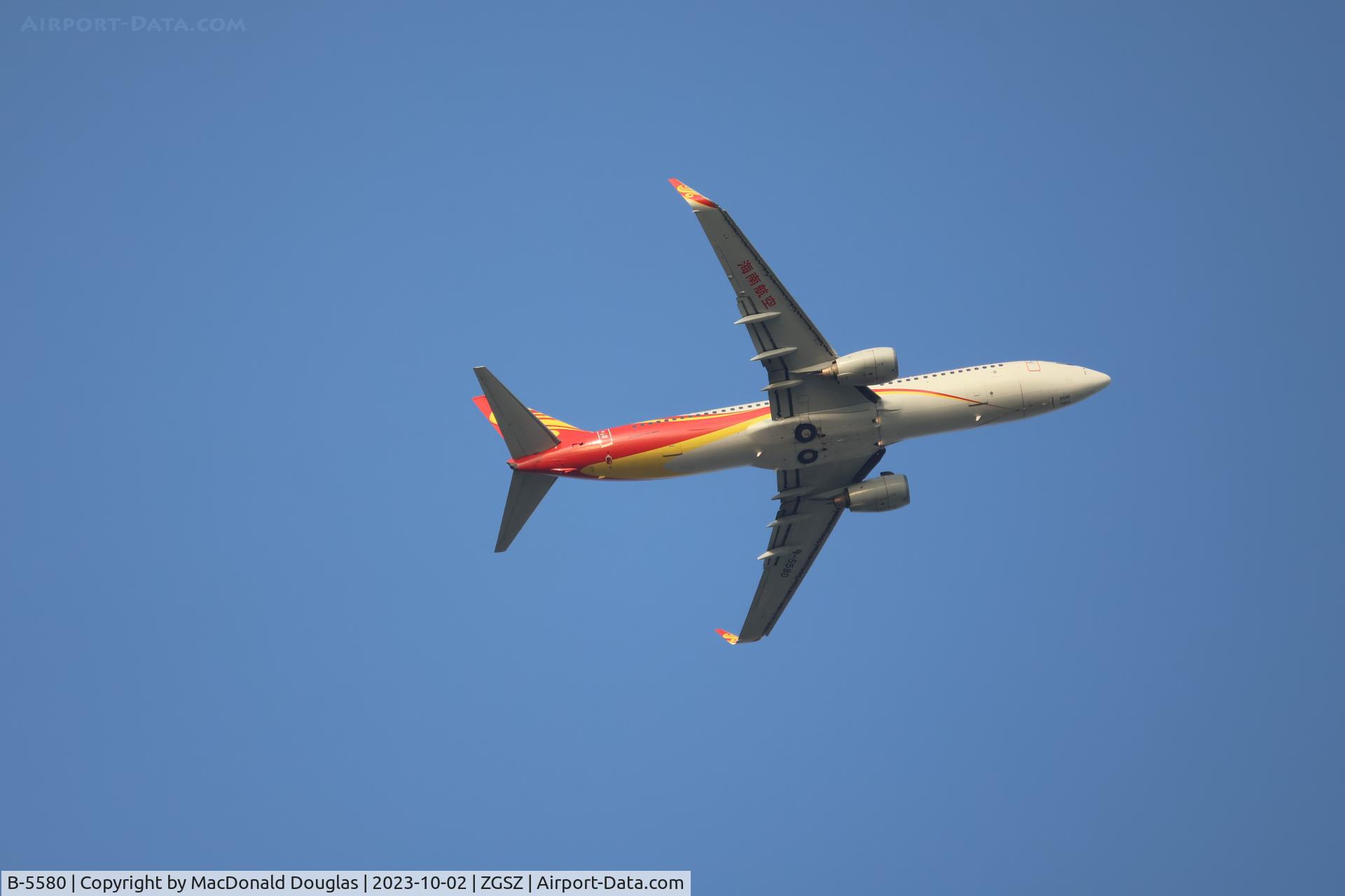 B-5580, 2011 Boeing 737-84P C/N 39224, SZX/ZGSZ