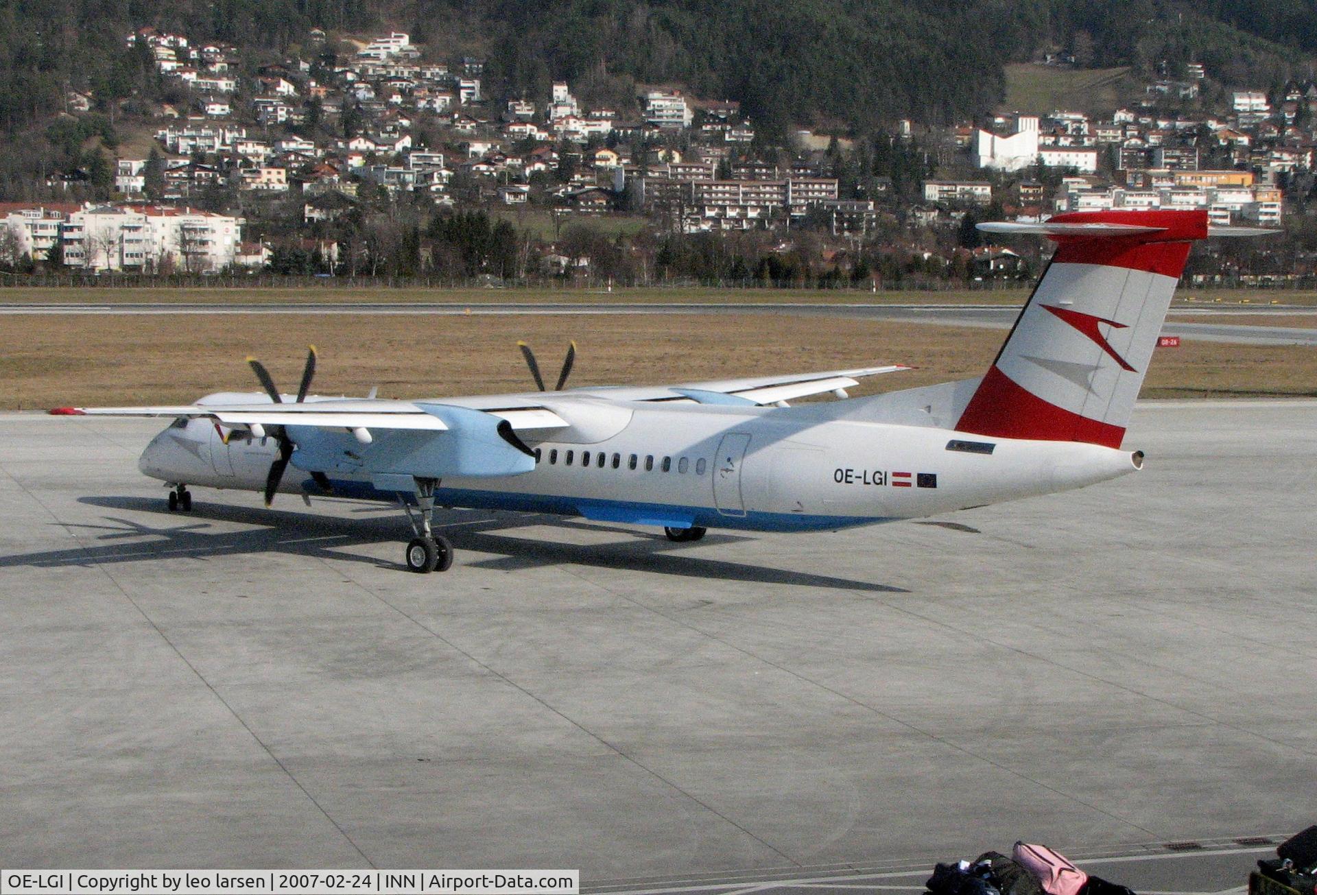 OE-LGI, 2004 De Havilland Canada DHC-8-402Q Dash 8 C/N 4100, Innsbruck 24.2.2007