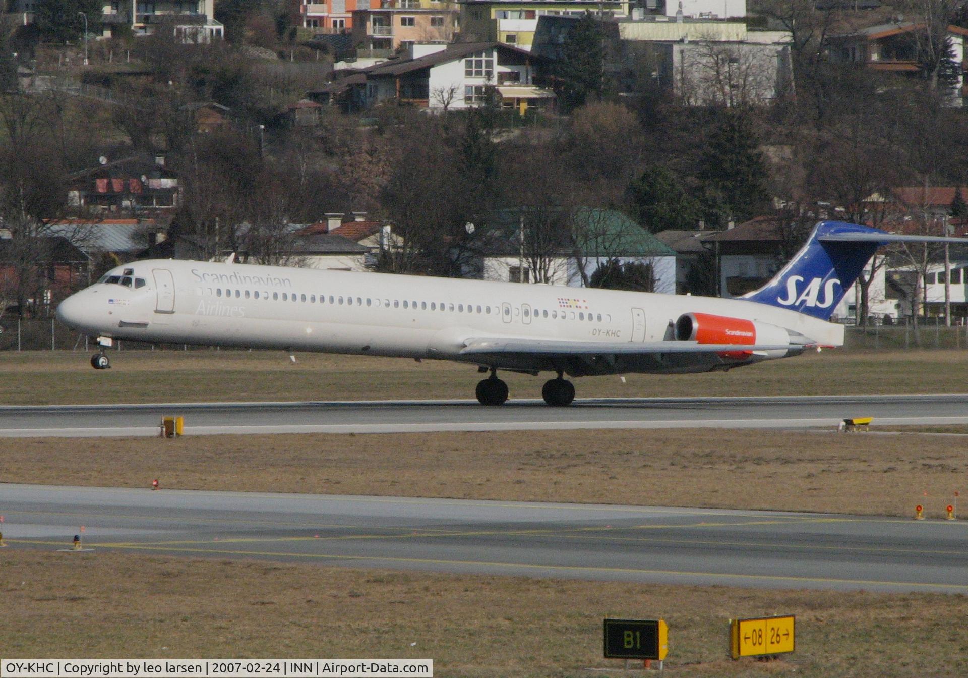 OY-KHC, 1986 McDonnell Douglas MD-82 (DC-9-82) C/N 49436, Innsbruck 24.2.2007