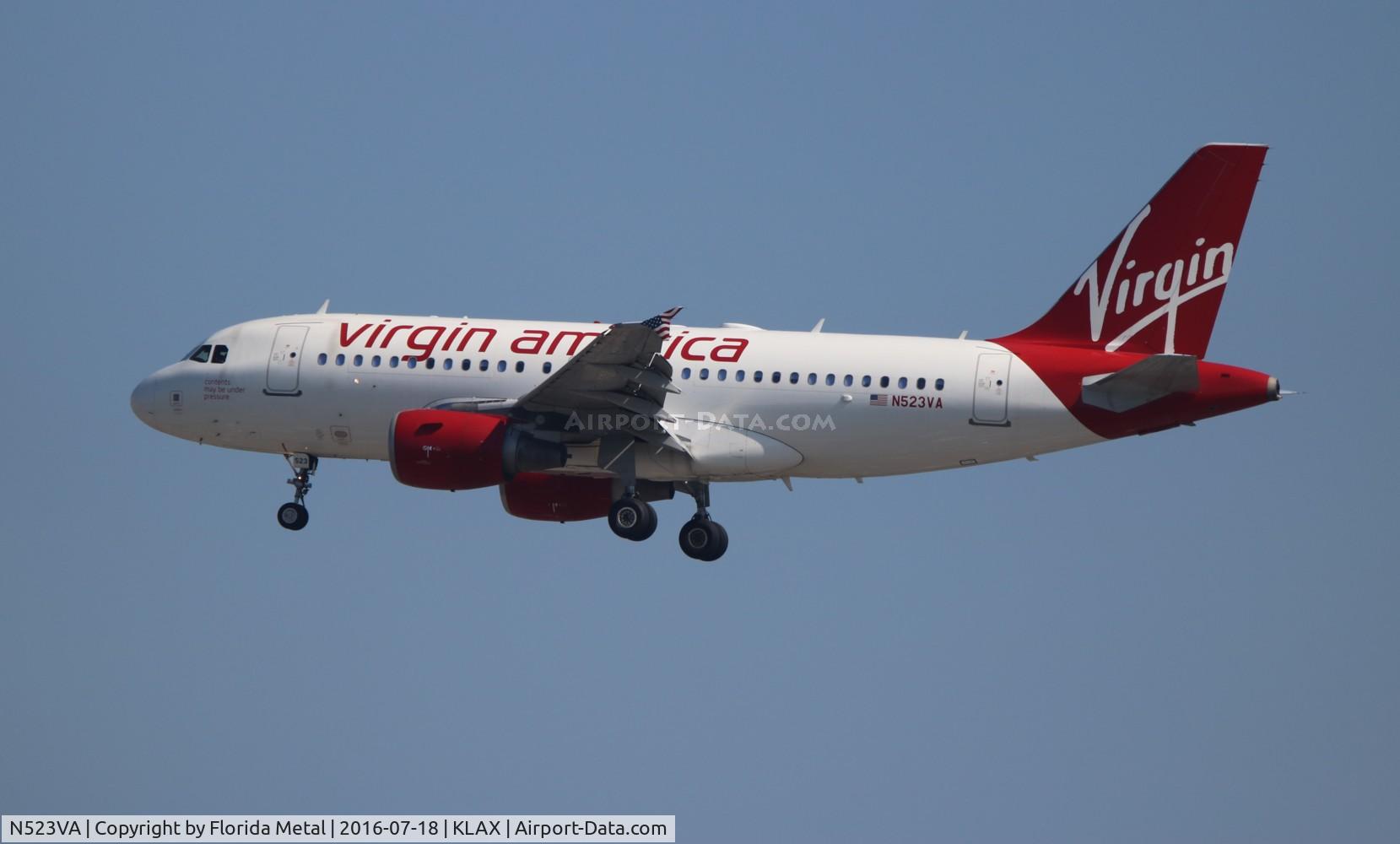 N523VA, 2007 Airbus A319-112 C/N 3181, VRD A319 zx BOS-KLAX