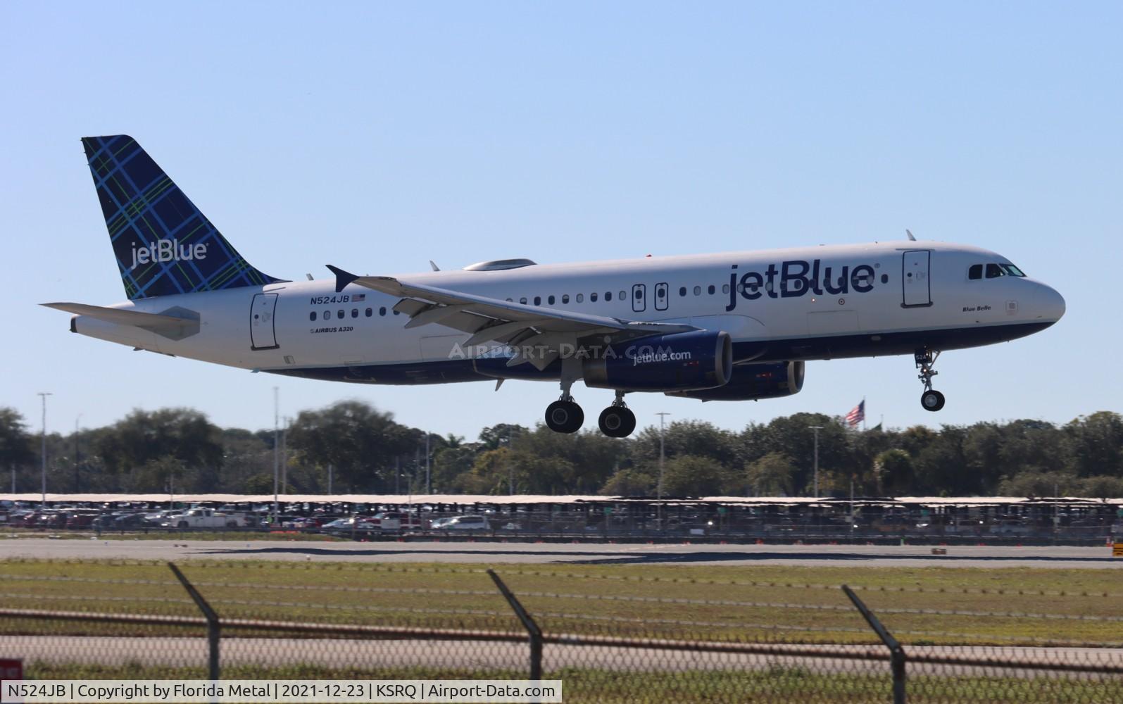 N524JB, 2001 Airbus A320-232 C/N 1528, JBU A320 zx JFK-SRQ