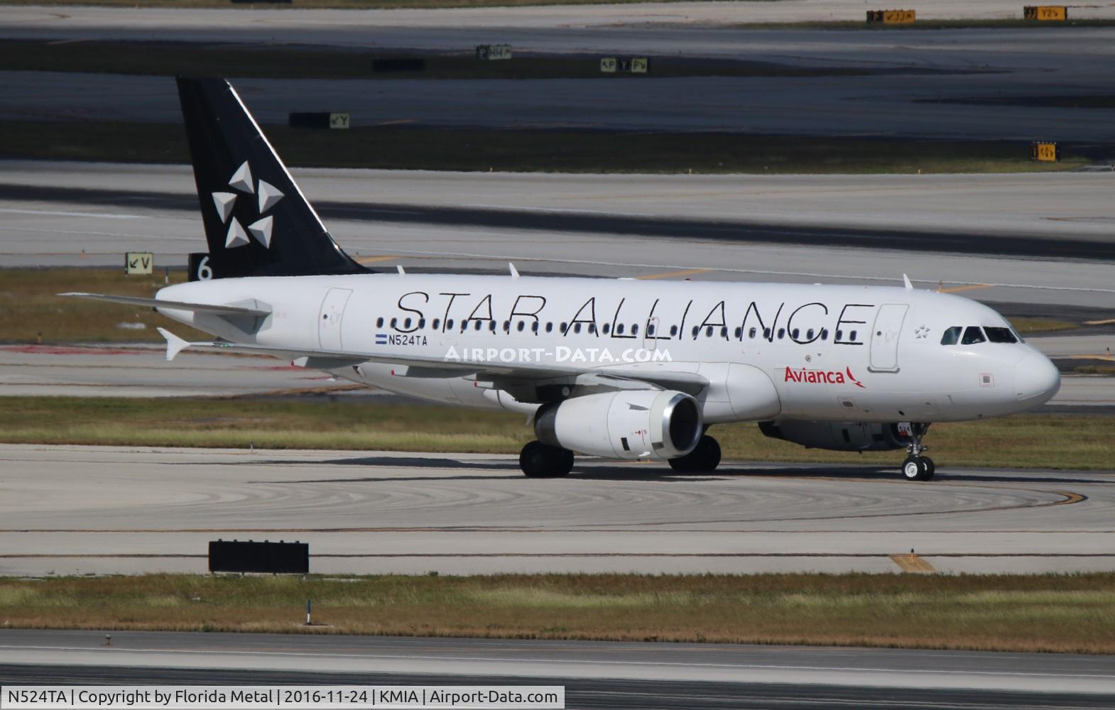 N524TA, 2012 Airbus A319-132 C/N 5280, TAI A319 zx MGA-MIA