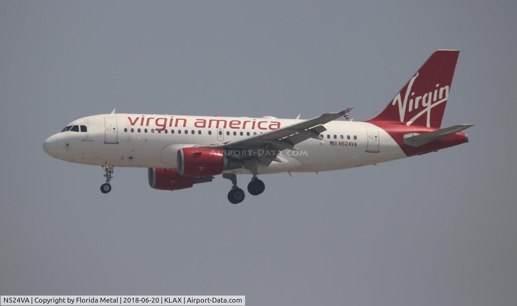 N524VA, 2007 Airbus A319-112 C/N 3204, VRD A319 zx DFW-KLAX