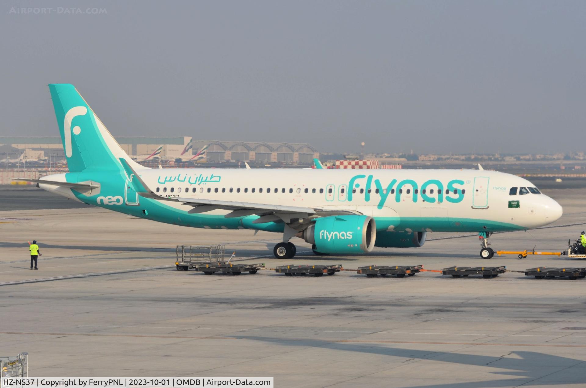 HZ-NS37, 2021 Airbus A320-251N C/N 10478, Push-back of Flynas A320N