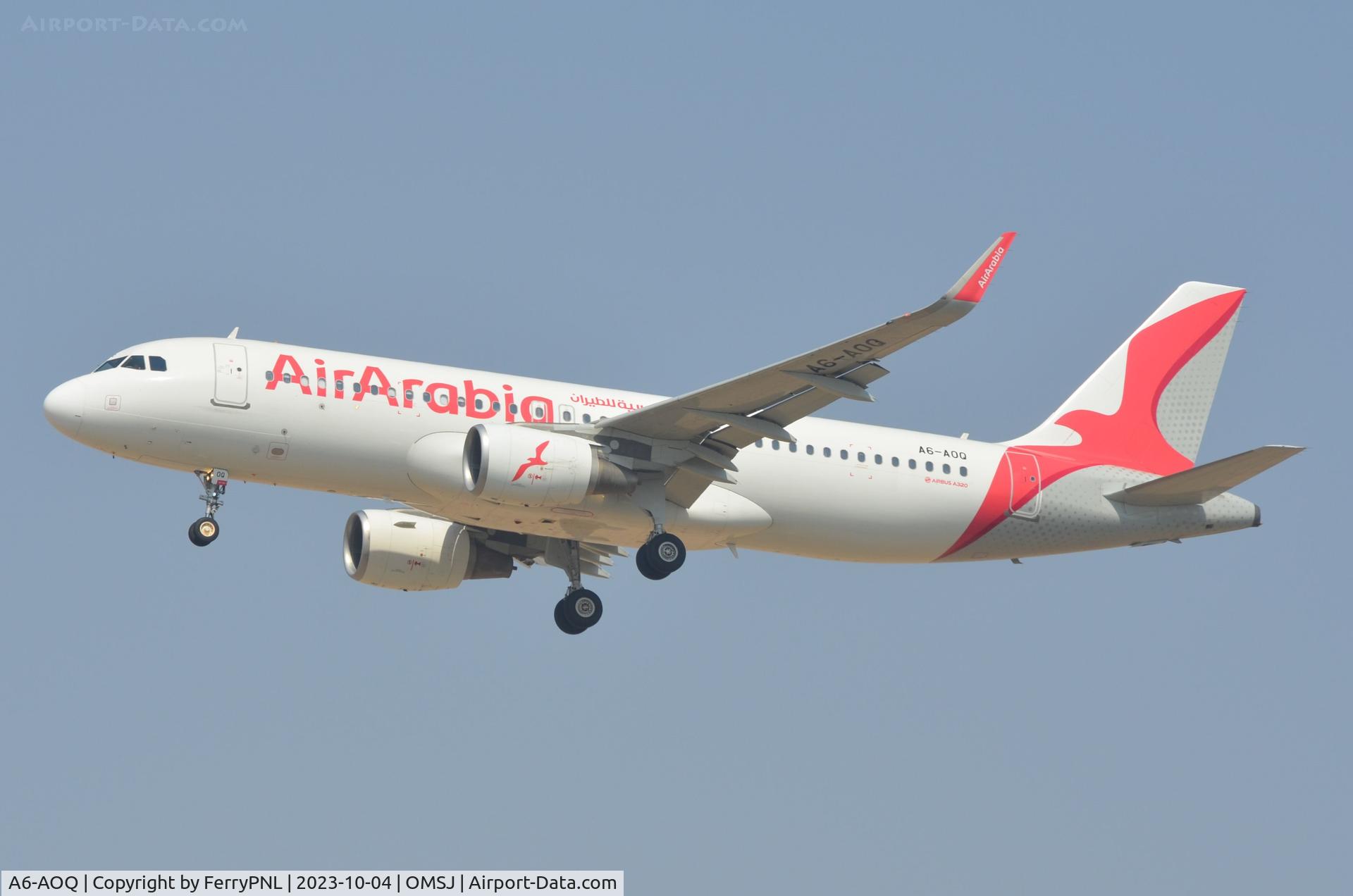 A6-AOQ, 2016 Airbus A320-214 C/N 7425, Air Arabia A320 on short final