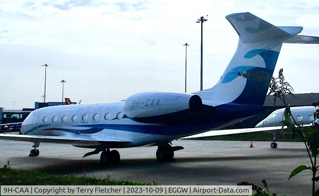 9H-CAA, 2018 Gulfstream Aerospace G650 (G-VI) C/N 6350, At Luton Airport