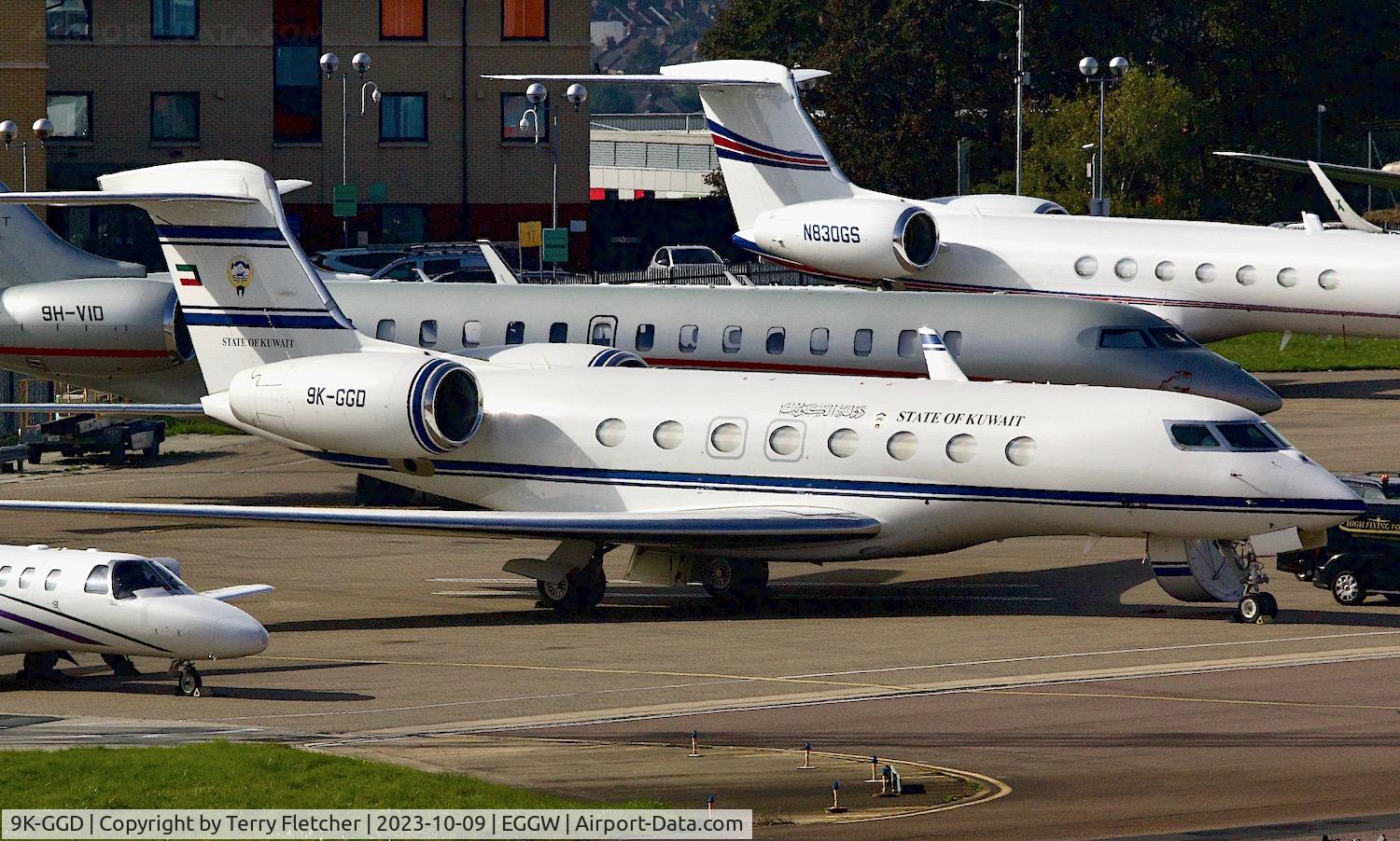 9K-GGD, 2016 Gulfstream Aerospace G650 (G-VI) C/N 6189, At Luton Airport on 9th October 2023