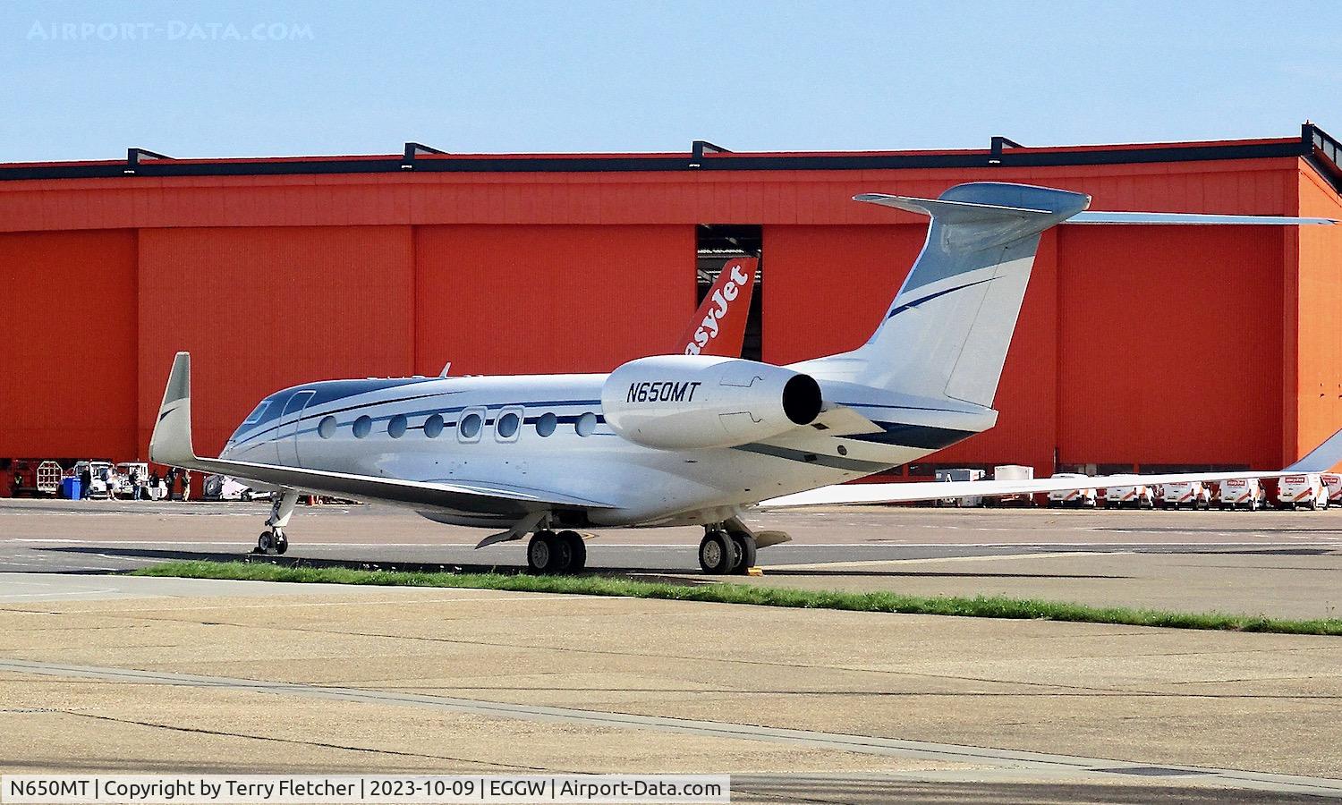 N650MT, 2013 Gulfstream Aerospace G650 (G-VI) C/N 6030, At Luton Airport