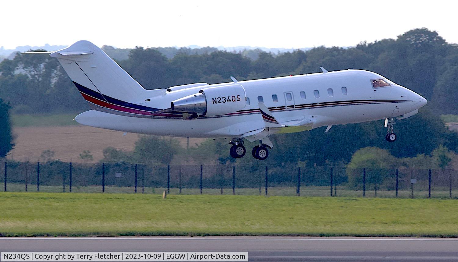 N234QS, 2017 Bombardier Challenger 650 (CL-600-2B16) C/N 6097, At Luton Airport