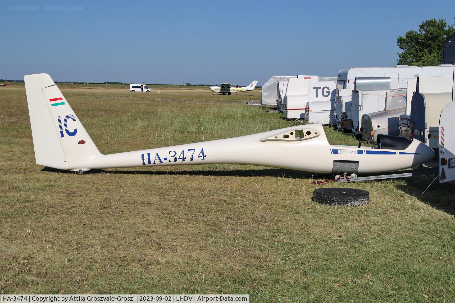 HA-3474, 1974 Schleicher ASW-15B C/N 15375, LHDV - Dunaújváros-Kisapostag Airport, Hungary