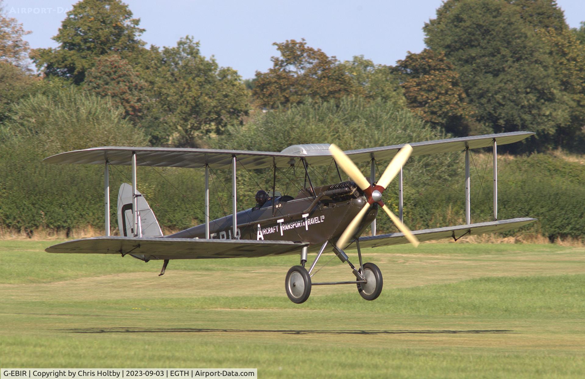 G-EBIR, 1924 De Havilland DH.51Moth C/N 102, 1924 DH51 Moth landing at the Vintage Airshow at Old Warden 2023