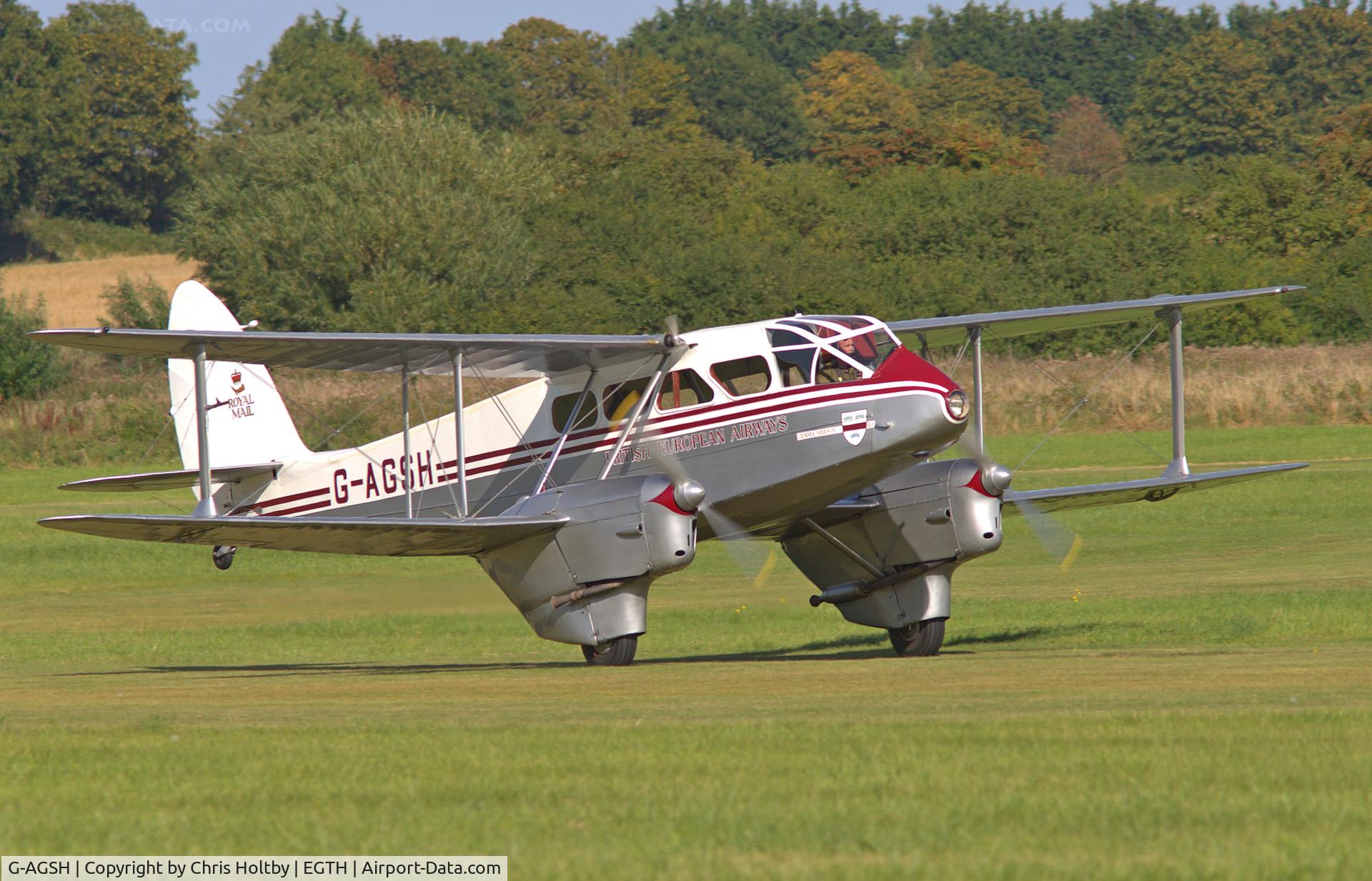 G-AGSH, 1945 De Havilland DH-89A Dominie/Dragon Rapide C/N 6884, 1945 Dragon Rapide taking off at Old Warden during the Vintage Airshow 2023