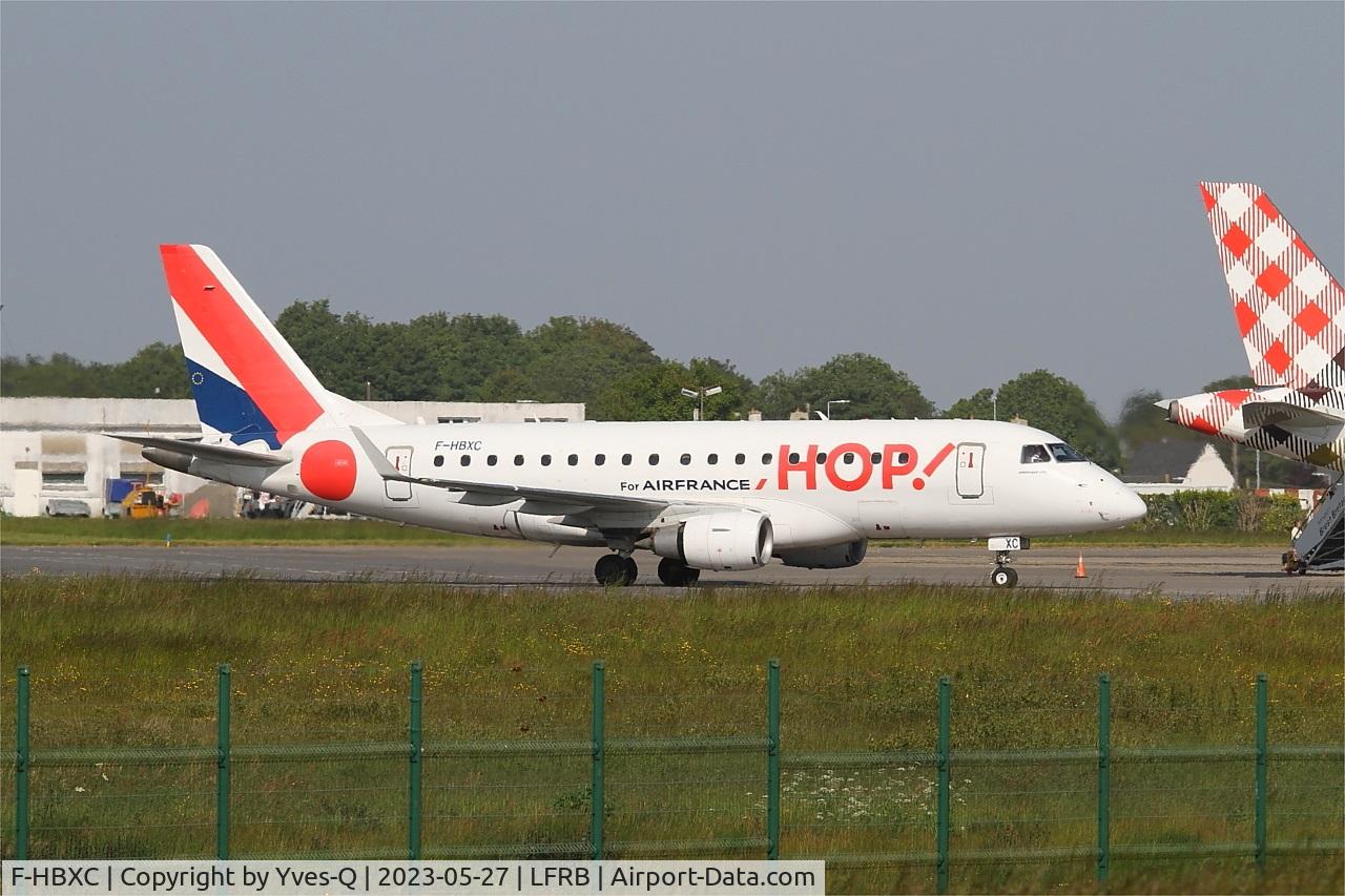 F-HBXC, 2008 Embraer 170ST (ERJ-170-100ST) C/N 17000263, Embraer 170ST, Taxiing to boarding area, Brest-Bretagne airport (LFRB-BES)