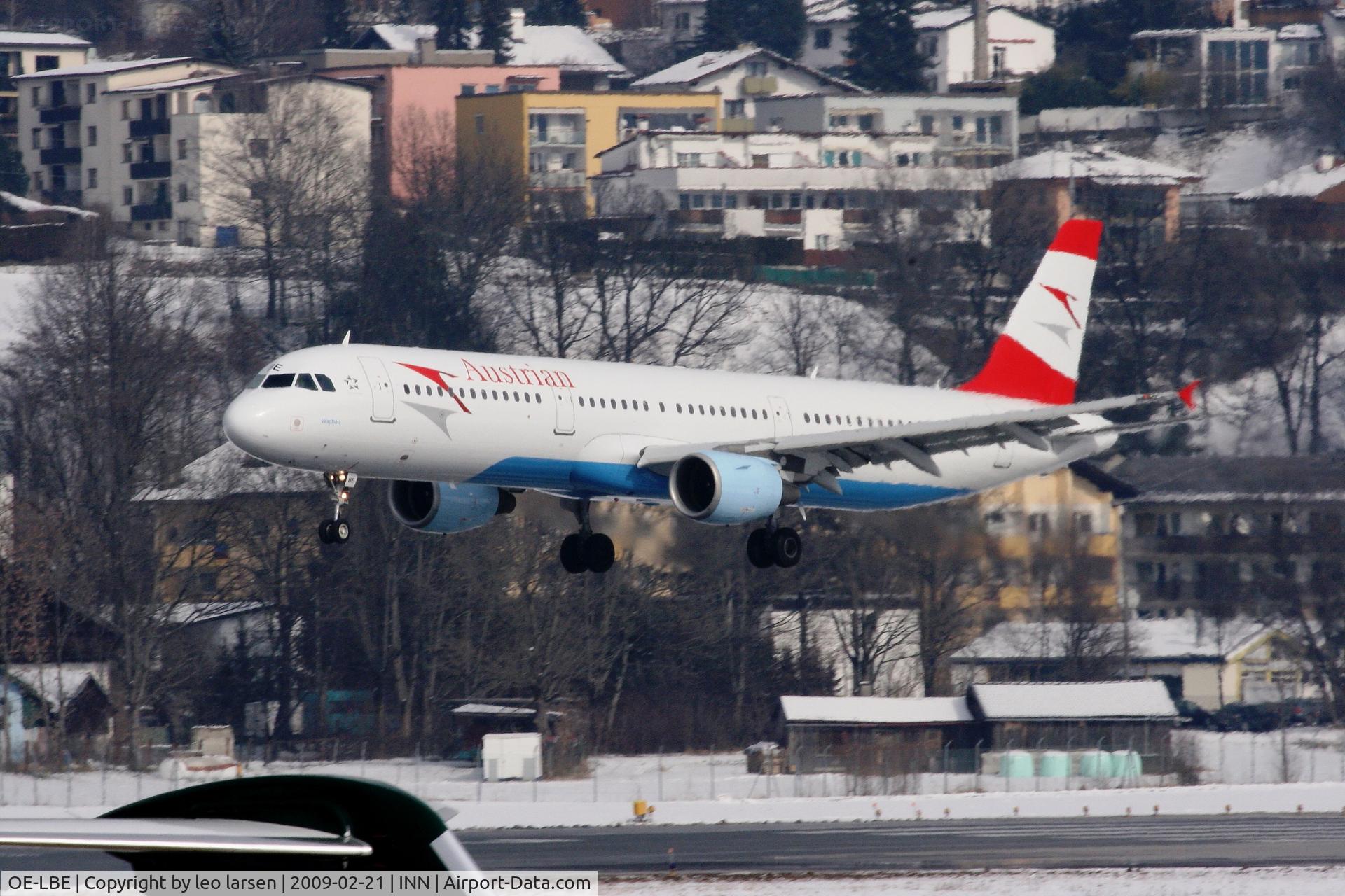 OE-LBE, 1998 Airbus A321-211 C/N 935, Innscruck 21.2.2009