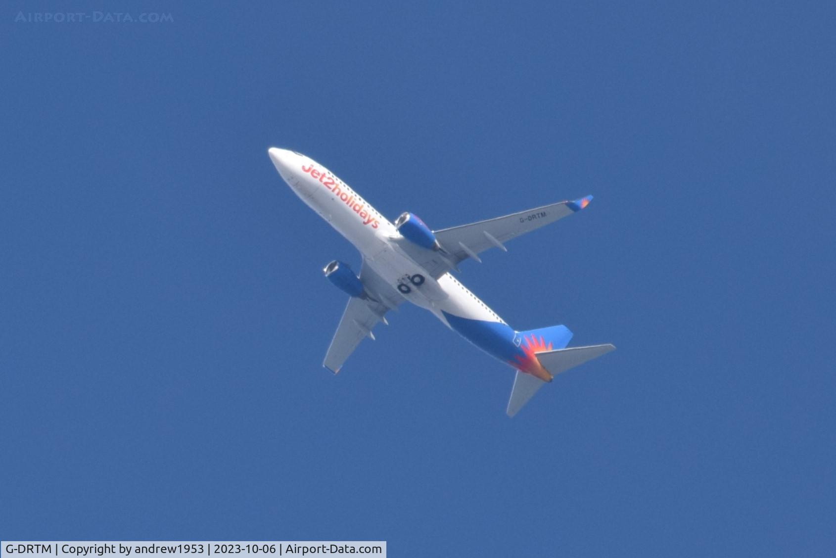 G-DRTM, 2007 Boeing 737-85P C/N 33981, G-DRTM over the Bristol Channel.