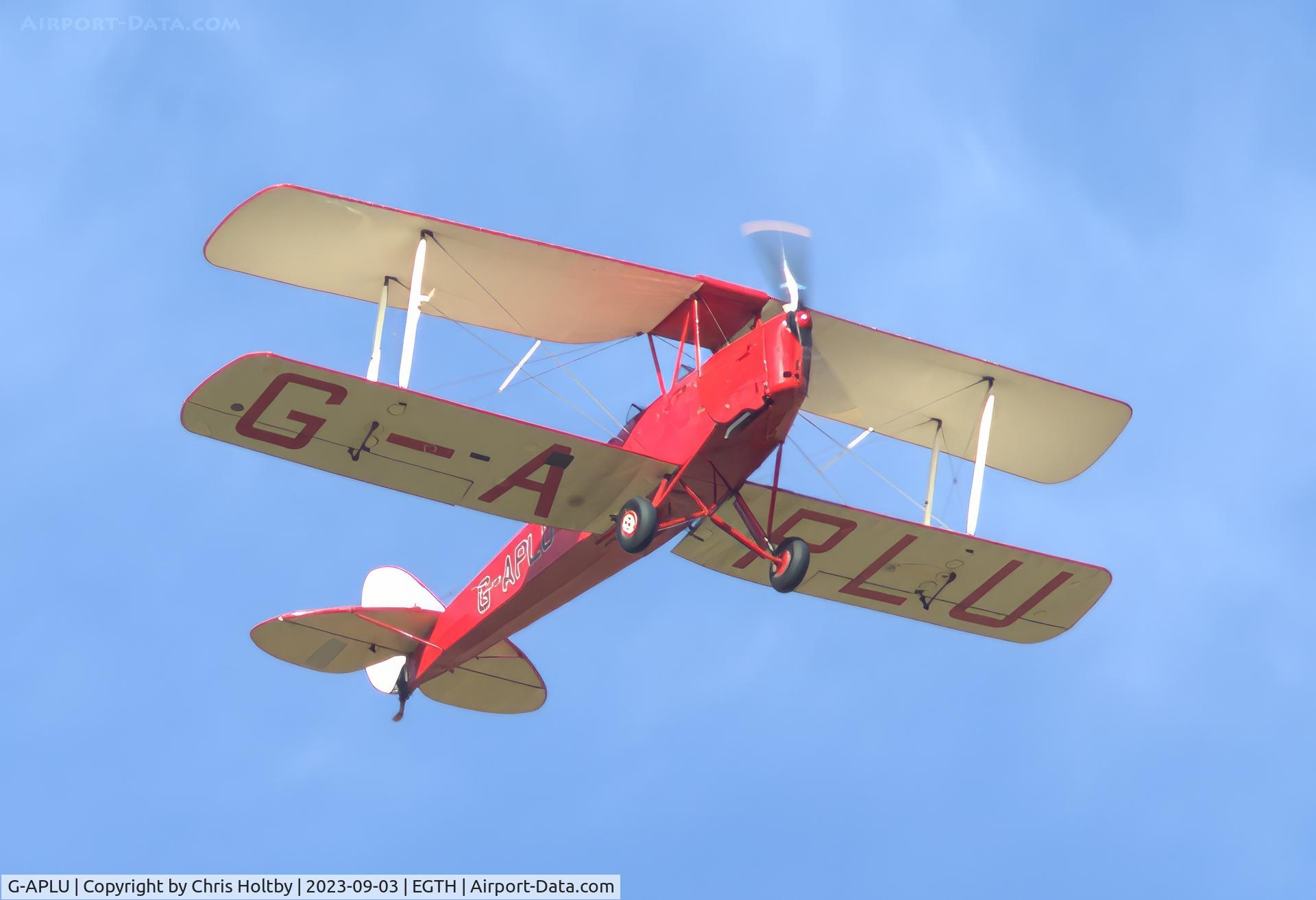 G-APLU, 1941 De Havilland DH-82A Tiger Moth II C/N 85094, 1941 Tiger Moth flying with 8 others in formation in the Vintage Airshow 2023 over Old Warden