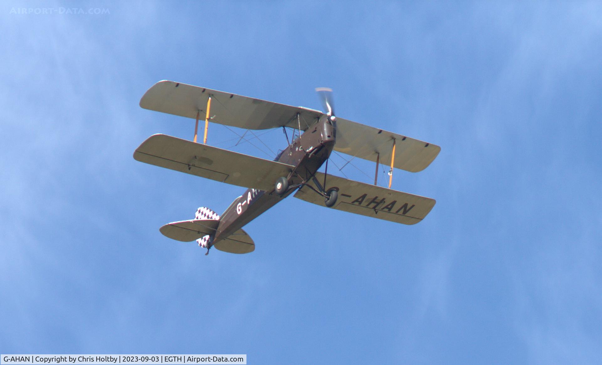 G-AHAN, 1944 De Havilland DH-82A Tiger Moth II C/N 86553, In formation over Old Warden for the Vintage Airshow 2023