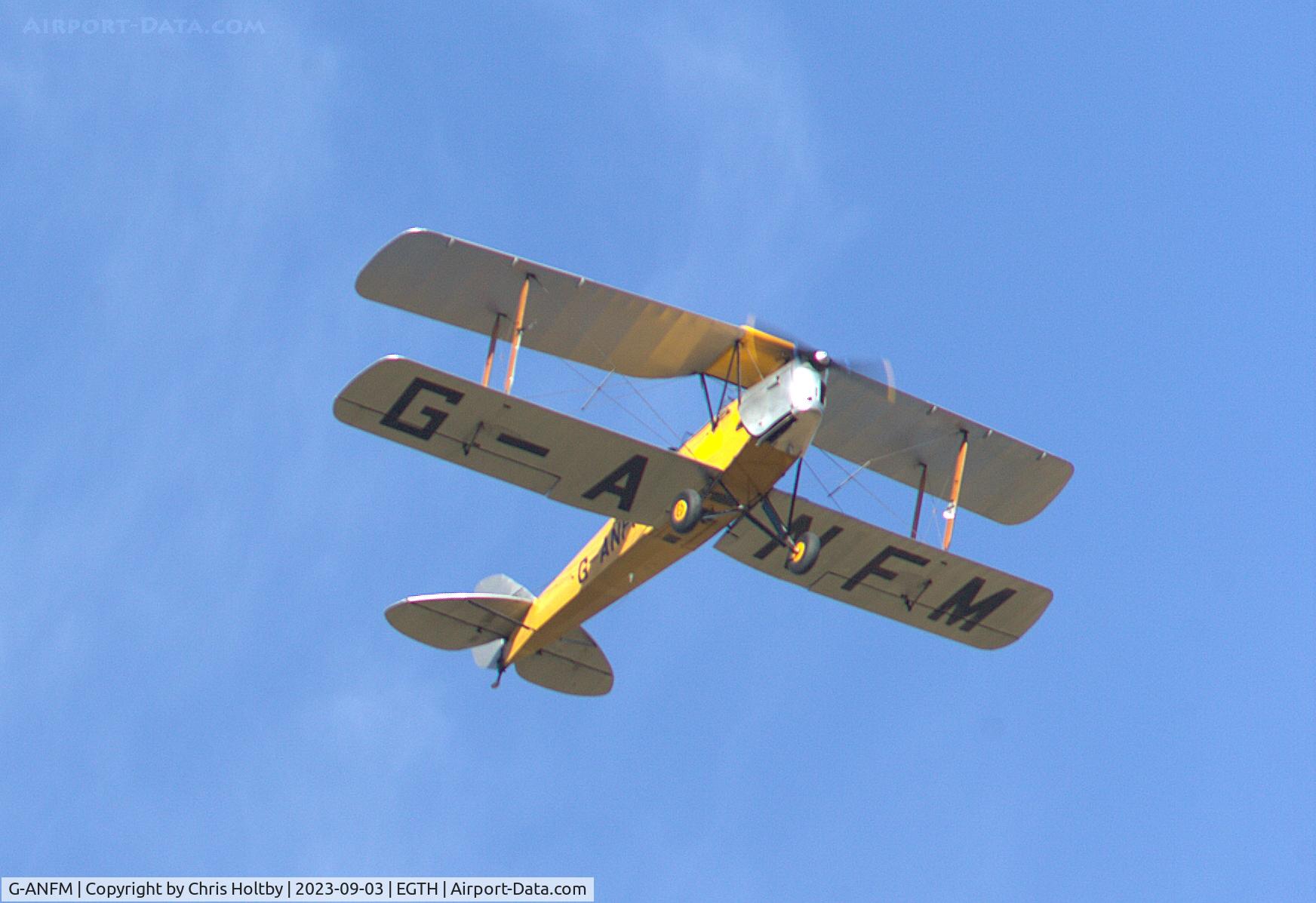 G-ANFM, 1941 De Havilland DH-82A Tiger Moth II C/N 83604, With 8 other Moths over Old Warden for the Vintage Airshow 2023