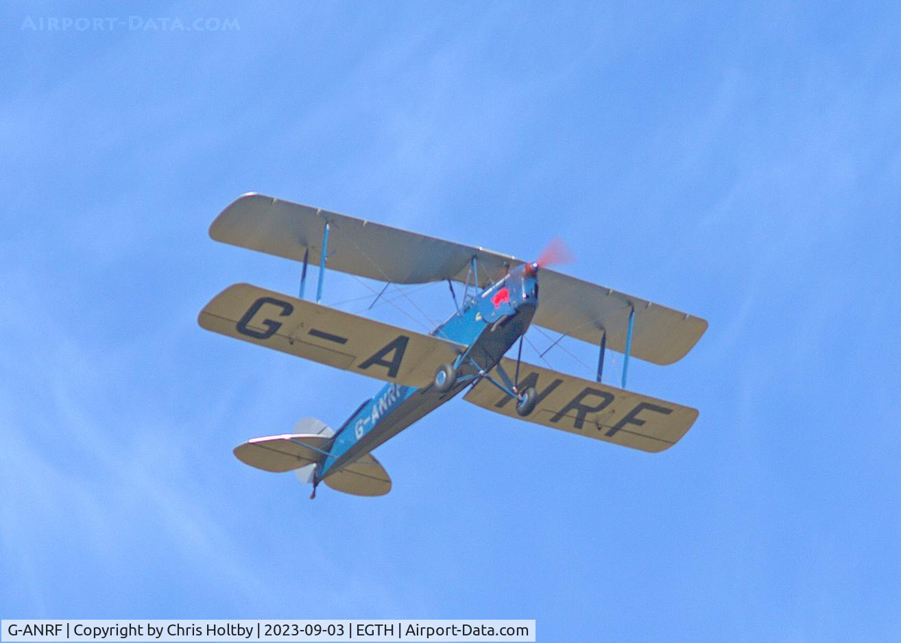 G-ANRF, 1941 De Havilland DH-82A Tiger Moth II C/N 83748, In formation with 8 other Moths over Old Warden for the Vintage Airshow 2023