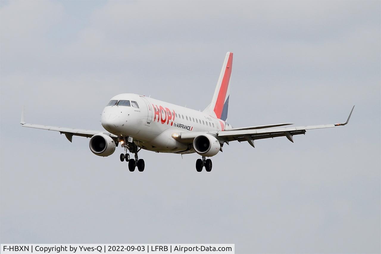 F-HBXN, 2003 Embraer 170LR (ERJ-170-100LR) C/N 17000011, Embraer 170LR, Short approach rwy 25L, Brest-Bretagne Airport (LFRB-BES)