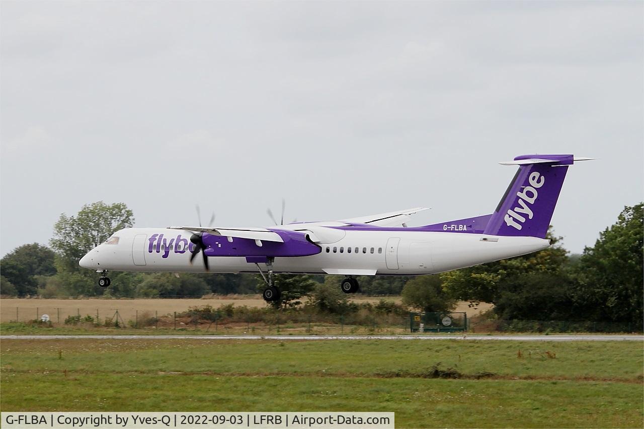 G-FLBA, 2009 De Havilland Canada DHC-8-402Q Dash 8 C/N 4253, De Havilland Canada DHC-8-402Q Dash 8, Landing rwy 25L, Brest-Bretagne Airport (LFRB-BES)