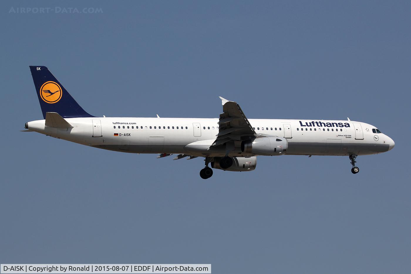D-AISK, 2008 Airbus A321-231 C/N 3387, at fra