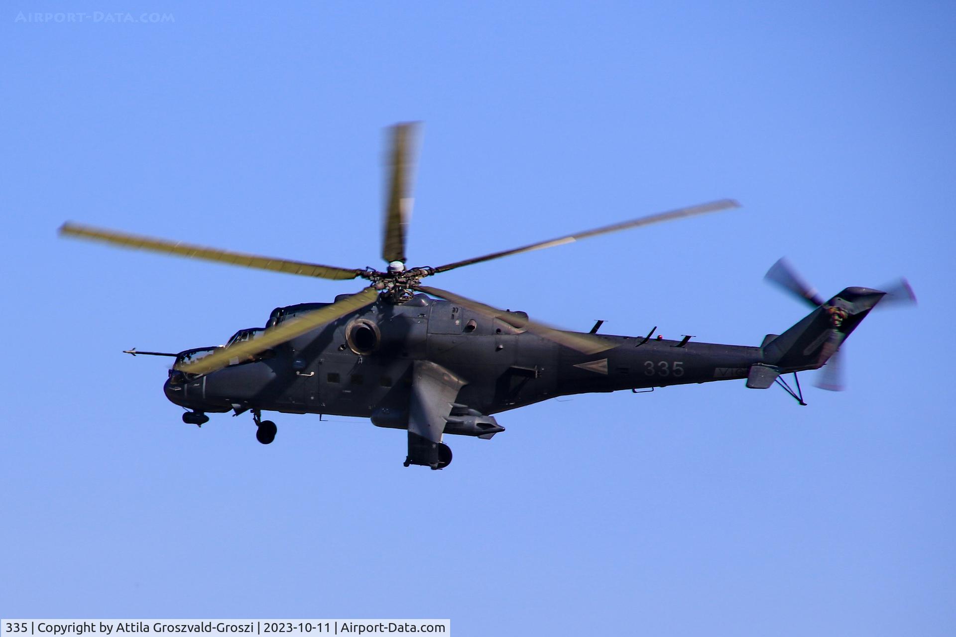 335, 1989 Mil Mi-24P Hind F C/N 340335, Jutas-Ujmajor. The Hungarian airforce is his practising base