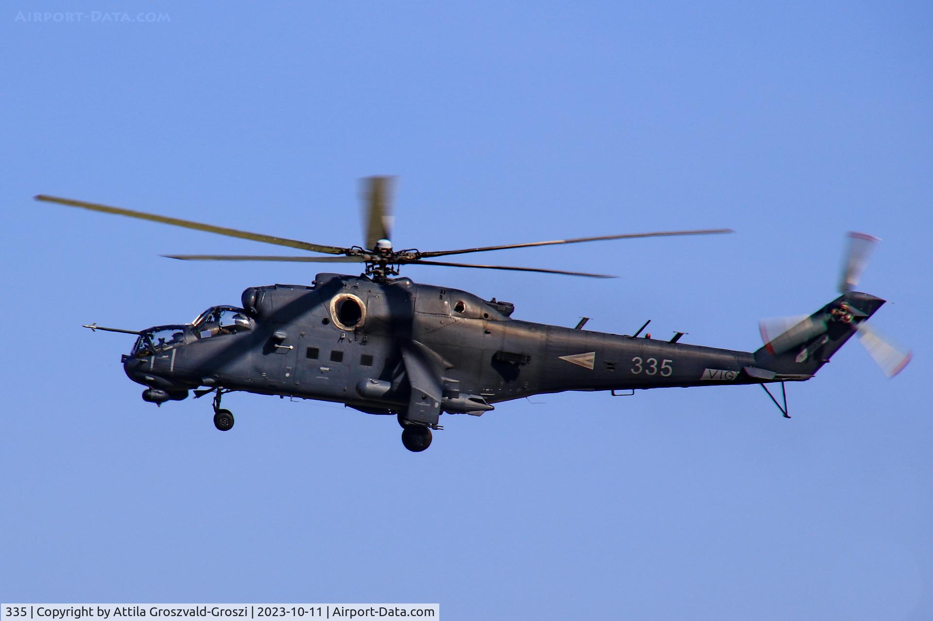 335, 1989 Mil Mi-24P Hind F C/N 340335, Jutas-Ujmajor. The Hungarian airforce is his practising base