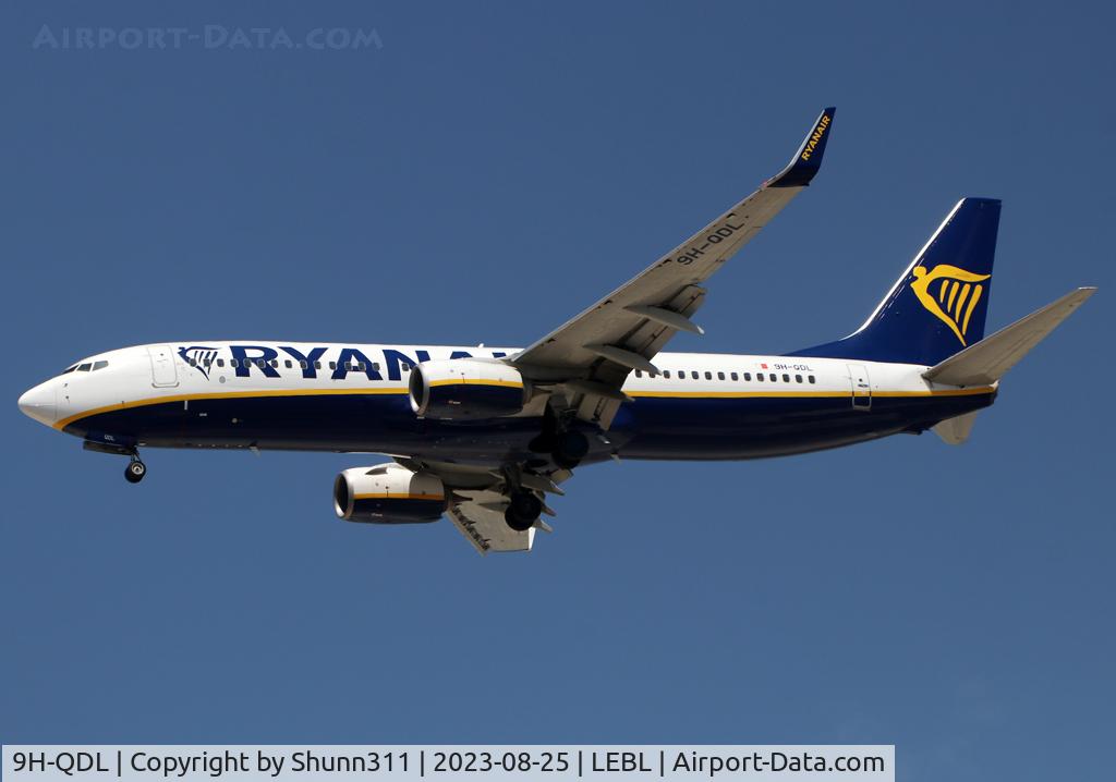 9H-QDL, 2016 Boeing 737-8AS C/N 44761, Landing rwy 24R
